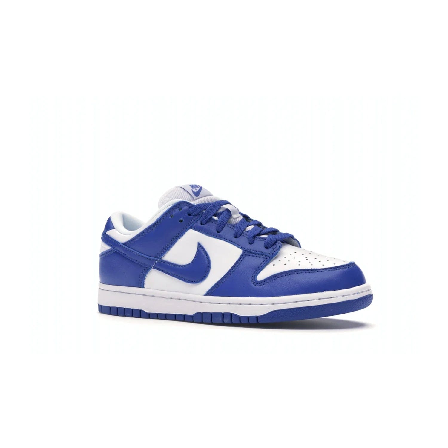 Nike Dunk Low SP Kentucky (2020/2022) - Image 4 - Only at www.BallersClubKickz.com - Classic Nike Dunk Low SP Kentucky with timeless White/Varsity Royal colorway. White leather upper, royal outsole, and Nike branding. A hit since March 2020 homage to the 1985 Nike College Colors program. Show your support with these classic kicks.