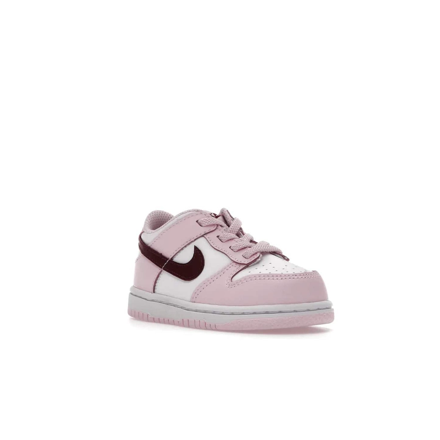 Nike Dunk Low Pink Red White (TD) - Image 6 - Only at www.BallersClubKickz.com - Classic Nike Dunk Low with bright pink and red color blocking. A great addition to any collection. Must-have.