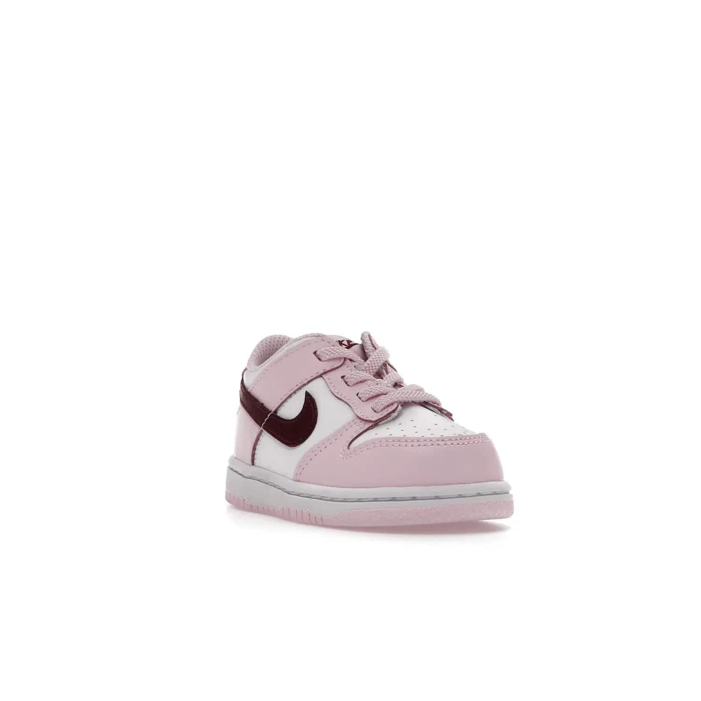 Nike Dunk Low Pink Red White (TD) - Image 7 - Only at www.BallersClubKickz.com - Classic Nike Dunk Low with bright pink and red color blocking. A great addition to any collection. Must-have.