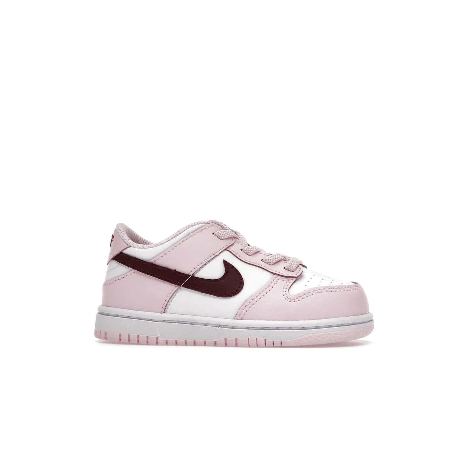 Nike Dunk Low Pink Red White (TD) - Image 2 - Only at www.BallersClubKickz.com - Classic Nike Dunk Low with bright pink and red color blocking. A great addition to any collection. Must-have.