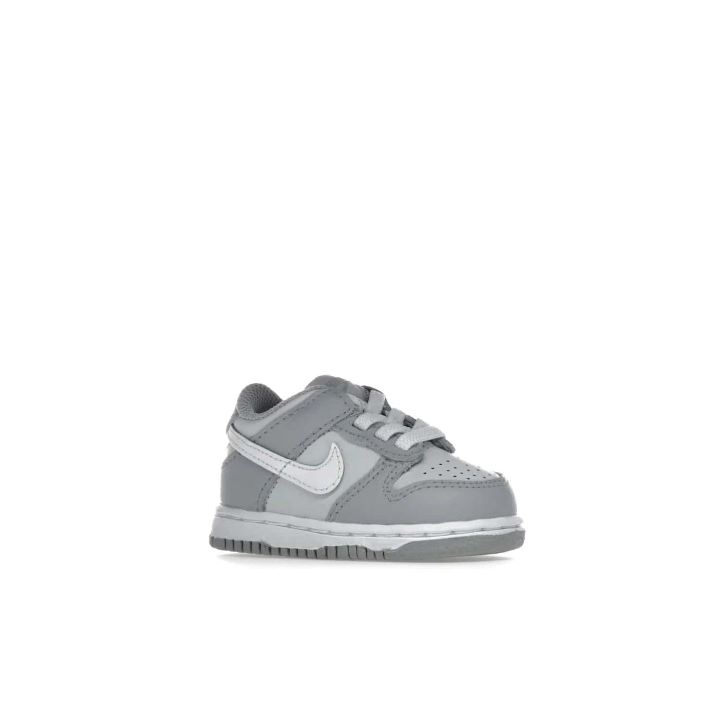 Nike Dunk Low Two-Toned Grey (TD) - Image 4 - Only at www.BallersClubKickz.com - Clean and sharp Nike Dunk Low Two-Toned Grey (TD) release on March 1, 2022. Pure Platinum and White-Wolf Grey design with extra-cushioned midsole for optimal comfort and style.