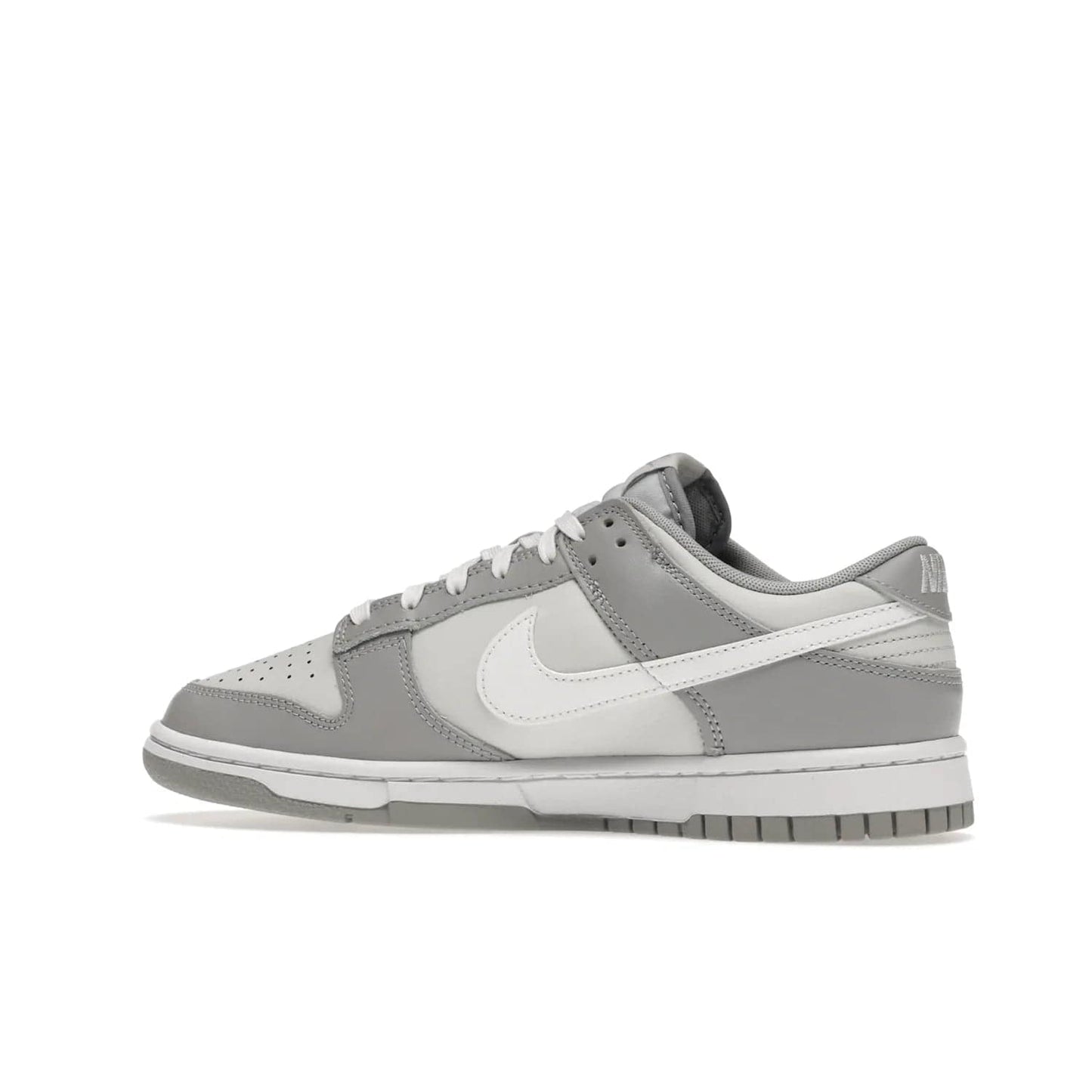 Nike Dunk Low Two Tone Grey - Image 21 - Only at www.BallersClubKickz.com - Fresh Nike Dunk Low Two Tone Grey leather/overlay Sneaker. White Swoosh detailing, nylon tongue, woven label and Air Sole. Get yours and stay on the trend.