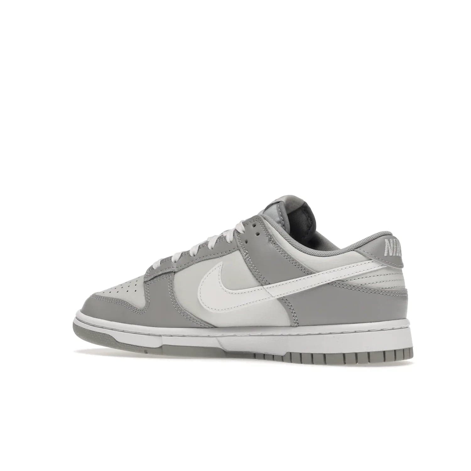 Nike Dunk Low Two Tone Grey - Image 22 - Only at www.BallersClubKickz.com - Fresh Nike Dunk Low Two Tone Grey leather/overlay Sneaker. White Swoosh detailing, nylon tongue, woven label and Air Sole. Get yours and stay on the trend.