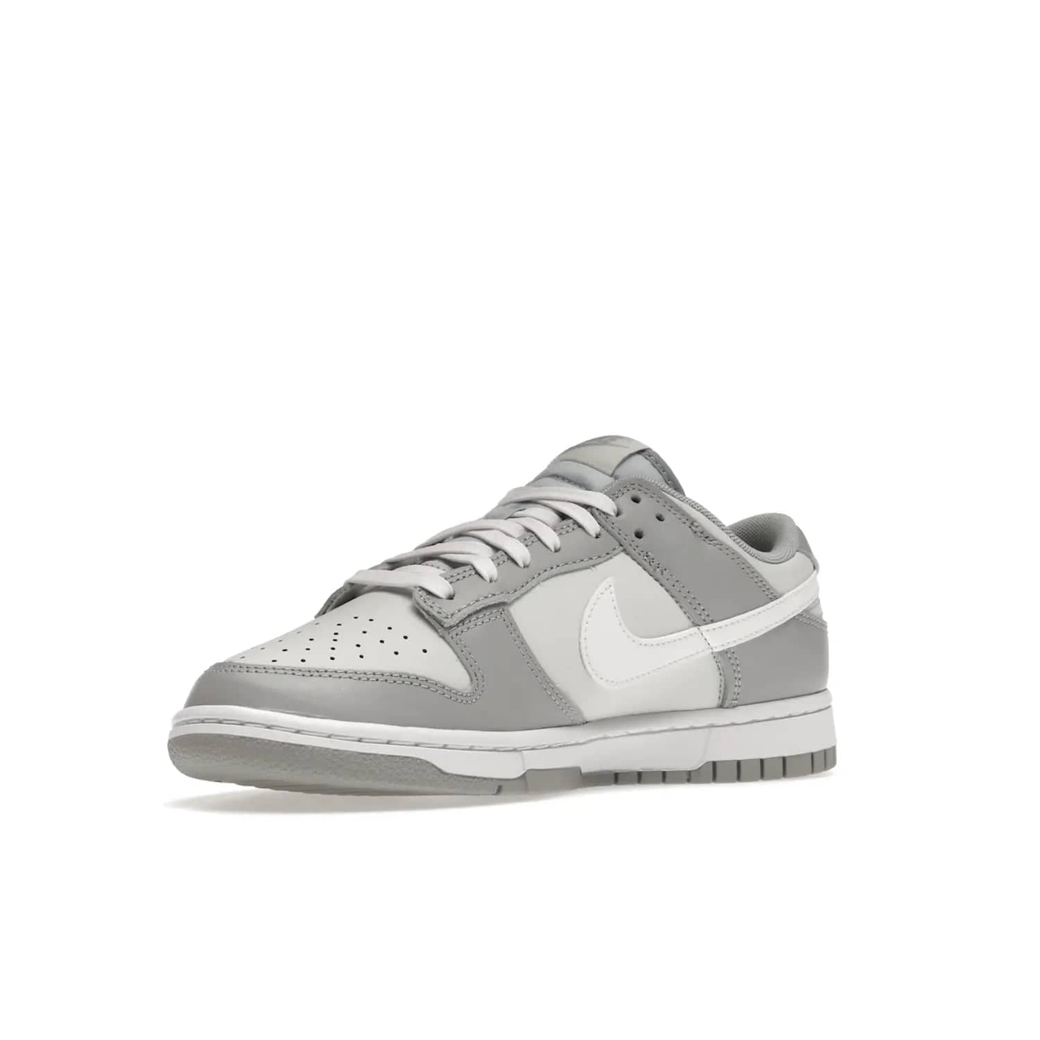 Nike Dunk Low Two Tone Grey - Image 15 - Only at www.BallersClubKickz.com - Fresh Nike Dunk Low Two Tone Grey leather/overlay Sneaker. White Swoosh detailing, nylon tongue, woven label and Air Sole. Get yours and stay on the trend.