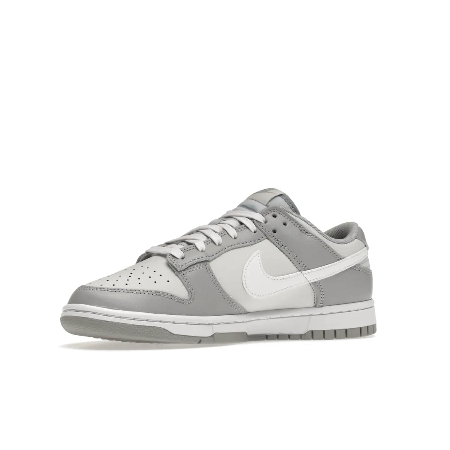 Nike Dunk Low Two Tone Grey - Image 16 - Only at www.BallersClubKickz.com - Fresh Nike Dunk Low Two Tone Grey leather/overlay Sneaker. White Swoosh detailing, nylon tongue, woven label and Air Sole. Get yours and stay on the trend.