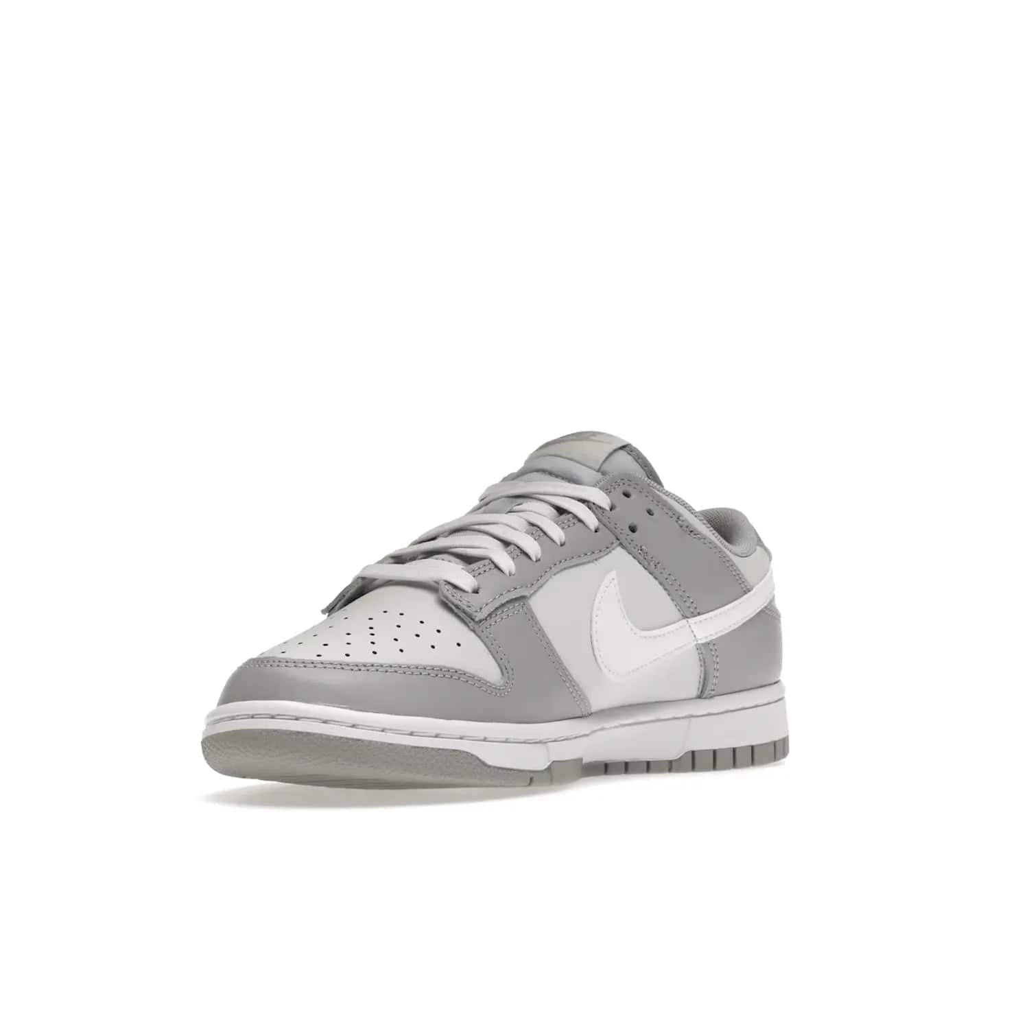 Nike Dunk Low Two Tone Grey - Image 14 - Only at www.BallersClubKickz.com - Fresh Nike Dunk Low Two Tone Grey leather/overlay Sneaker. White Swoosh detailing, nylon tongue, woven label and Air Sole. Get yours and stay on the trend.