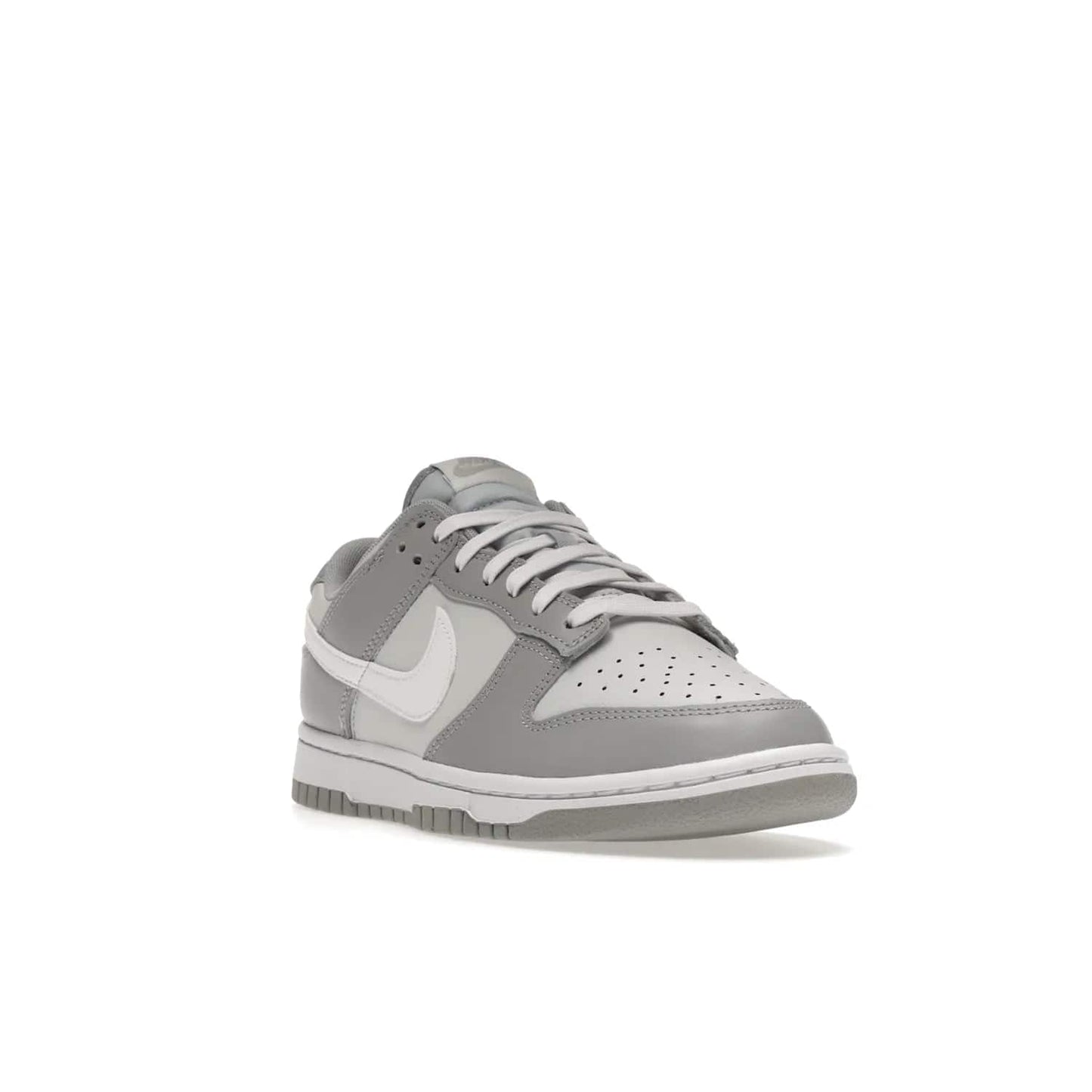 Nike Dunk Low Two Tone Grey - Image 7 - Only at www.BallersClubKickz.com - Fresh Nike Dunk Low Two Tone Grey leather/overlay Sneaker. White Swoosh detailing, nylon tongue, woven label and Air Sole. Get yours and stay on the trend.