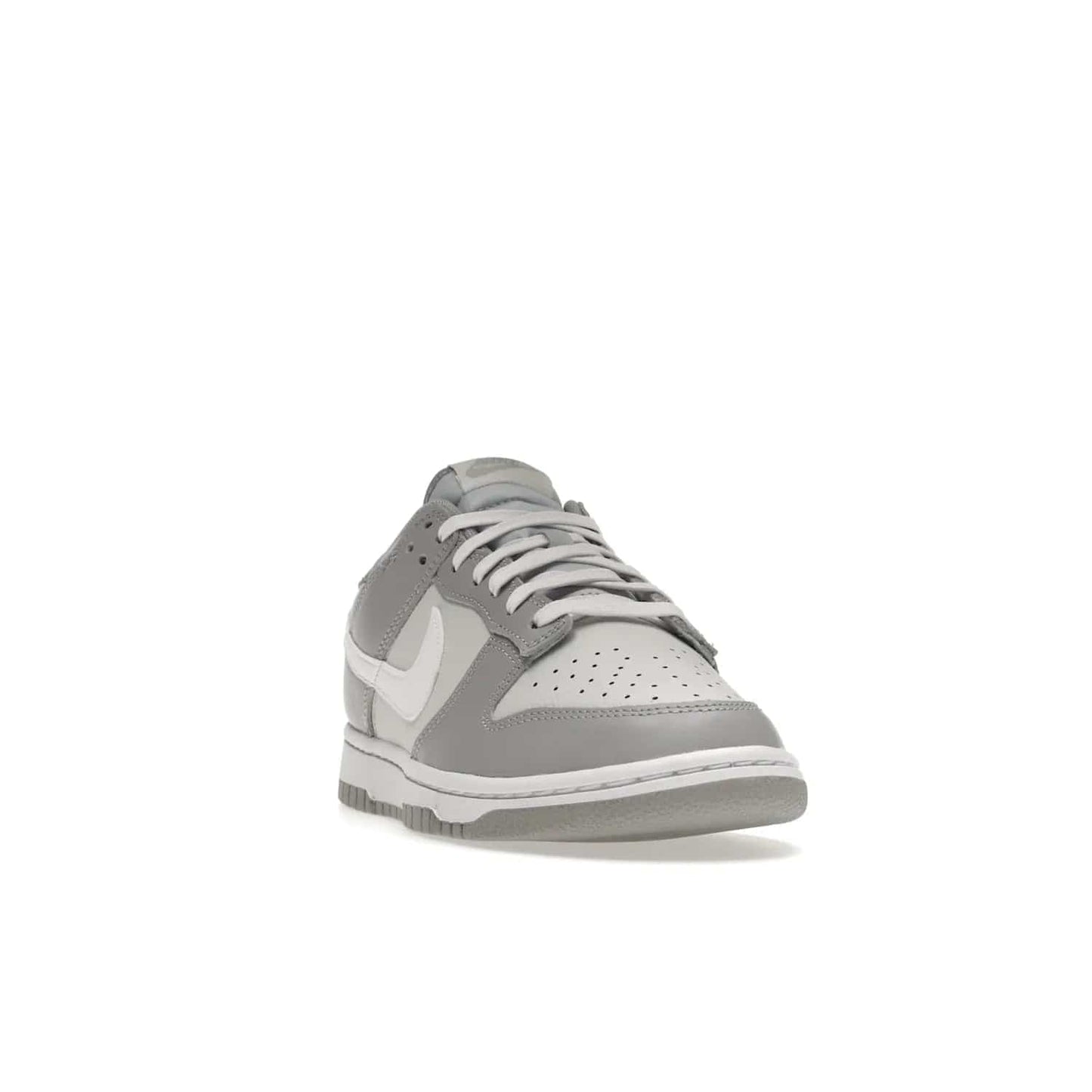 Nike Dunk Low Two Tone Grey - Image 8 - Only at www.BallersClubKickz.com - Fresh Nike Dunk Low Two Tone Grey leather/overlay Sneaker. White Swoosh detailing, nylon tongue, woven label and Air Sole. Get yours and stay on the trend.