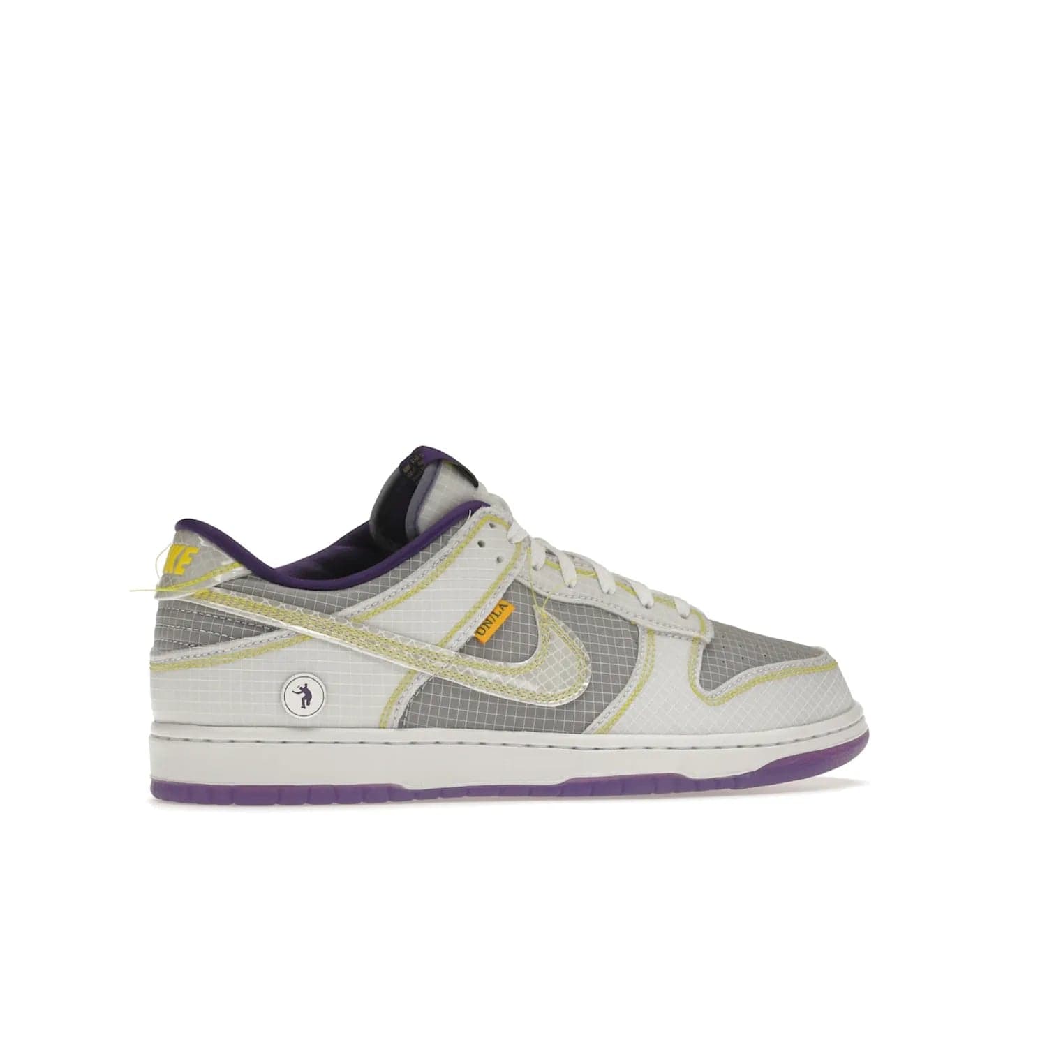 Nike Dunk Low Union Passport Pack Court Purple - Image 35 - Only at www.BallersClubKickz.com - Nike Dunk Low Union LA Passport Pack Court Purple features Court Purple and white smooth leather construction and Union LA Frontman logo on the heel. Releasing in April of 2022, this iconic shoe will make a splash in the streetwear world.