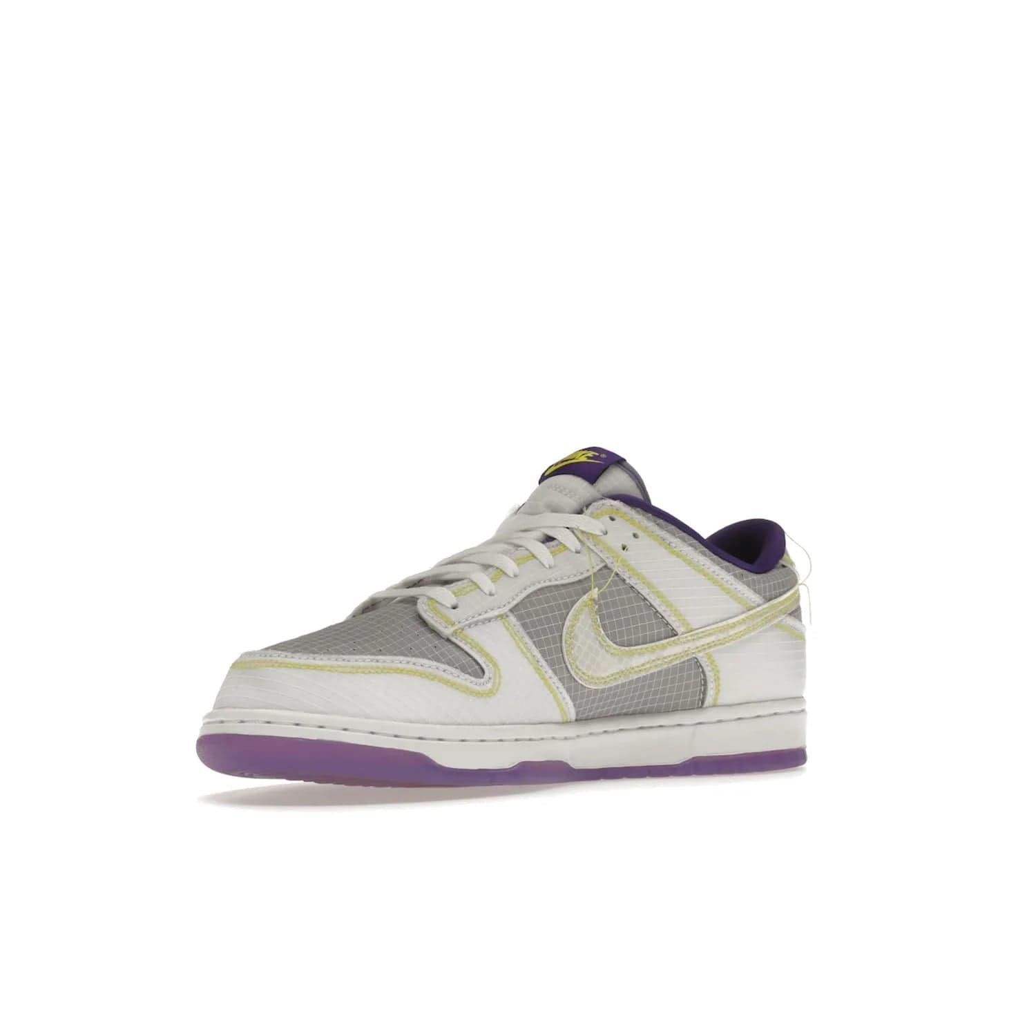Nike Dunk Low Union Passport Pack Court Purple - Image 15 - Only at www.BallersClubKickz.com - Nike Dunk Low Union LA Passport Pack Court Purple features Court Purple and white smooth leather construction and Union LA Frontman logo on the heel. Releasing in April of 2022, this iconic shoe will make a splash in the streetwear world.