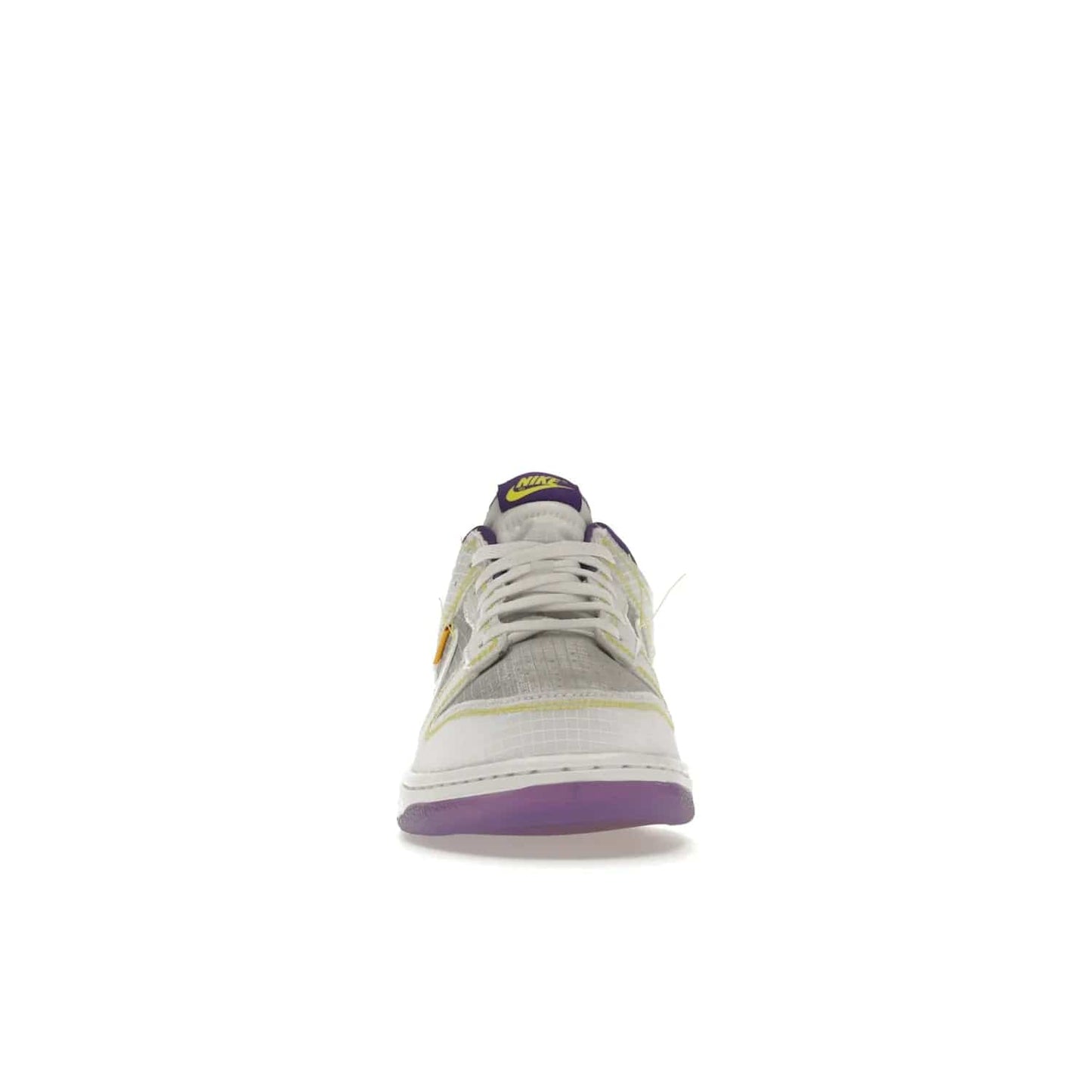 Nike Dunk Low Union Passport Pack Court Purple - Image 10 - Only at www.BallersClubKickz.com - Nike Dunk Low Union LA Passport Pack Court Purple features Court Purple and white smooth leather construction and Union LA Frontman logo on the heel. Releasing in April of 2022, this iconic shoe will make a splash in the streetwear world.