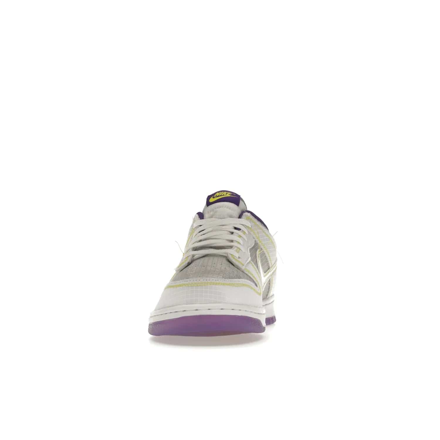 Nike Dunk Low Union Passport Pack Court Purple - Image 11 - Only at www.BallersClubKickz.com - Nike Dunk Low Union LA Passport Pack Court Purple features Court Purple and white smooth leather construction and Union LA Frontman logo on the heel. Releasing in April of 2022, this iconic shoe will make a splash in the streetwear world.