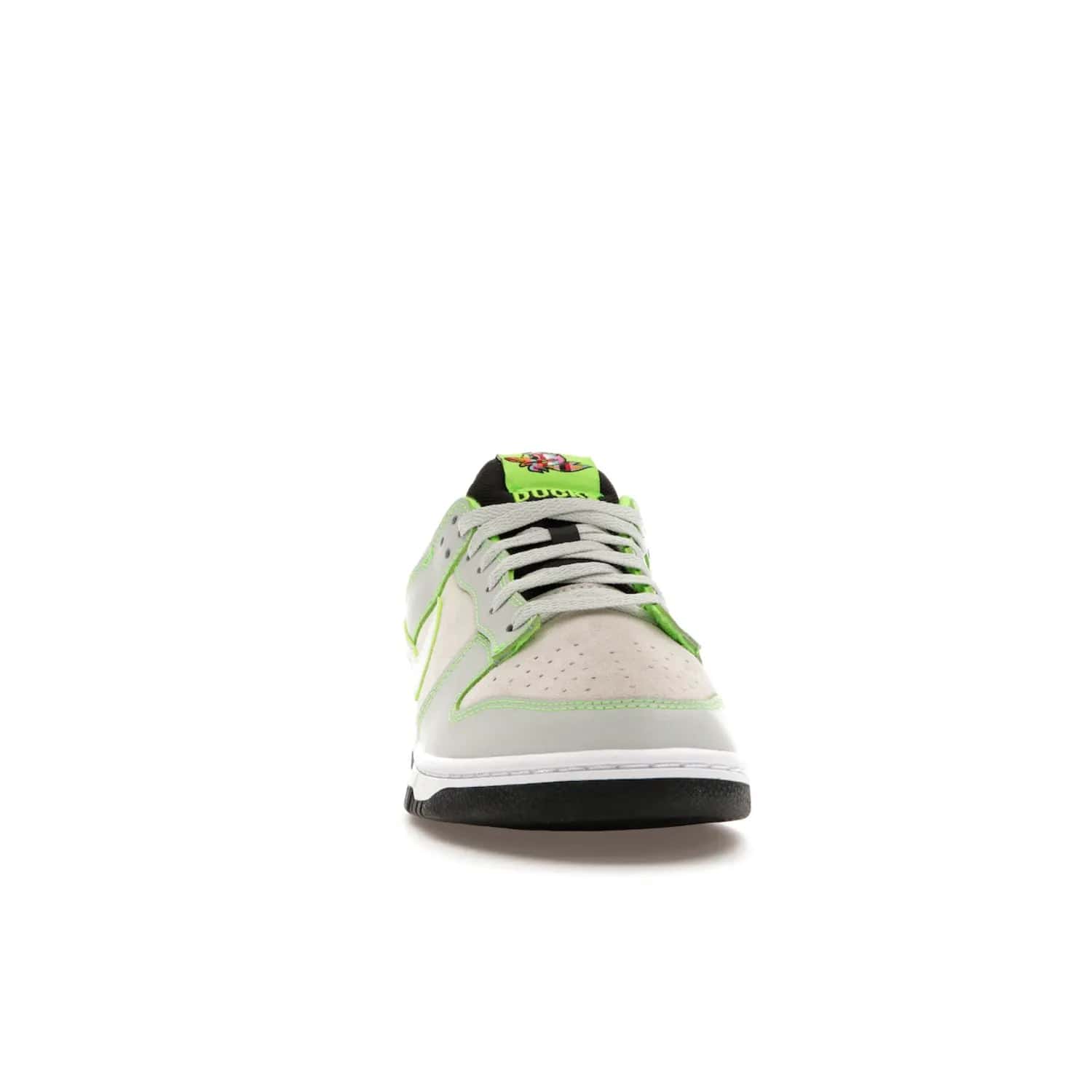 Nike Dunk Low University of Oregon PE (2023) - Image 9 - Only at www.BallersClubKickz.com - Sleek Light Silver and White upper, complemented by Black and Electric Green accents. Nike Dunk Low University of Oregon PE, set to be released April 2023. Must-have for any serious fan.