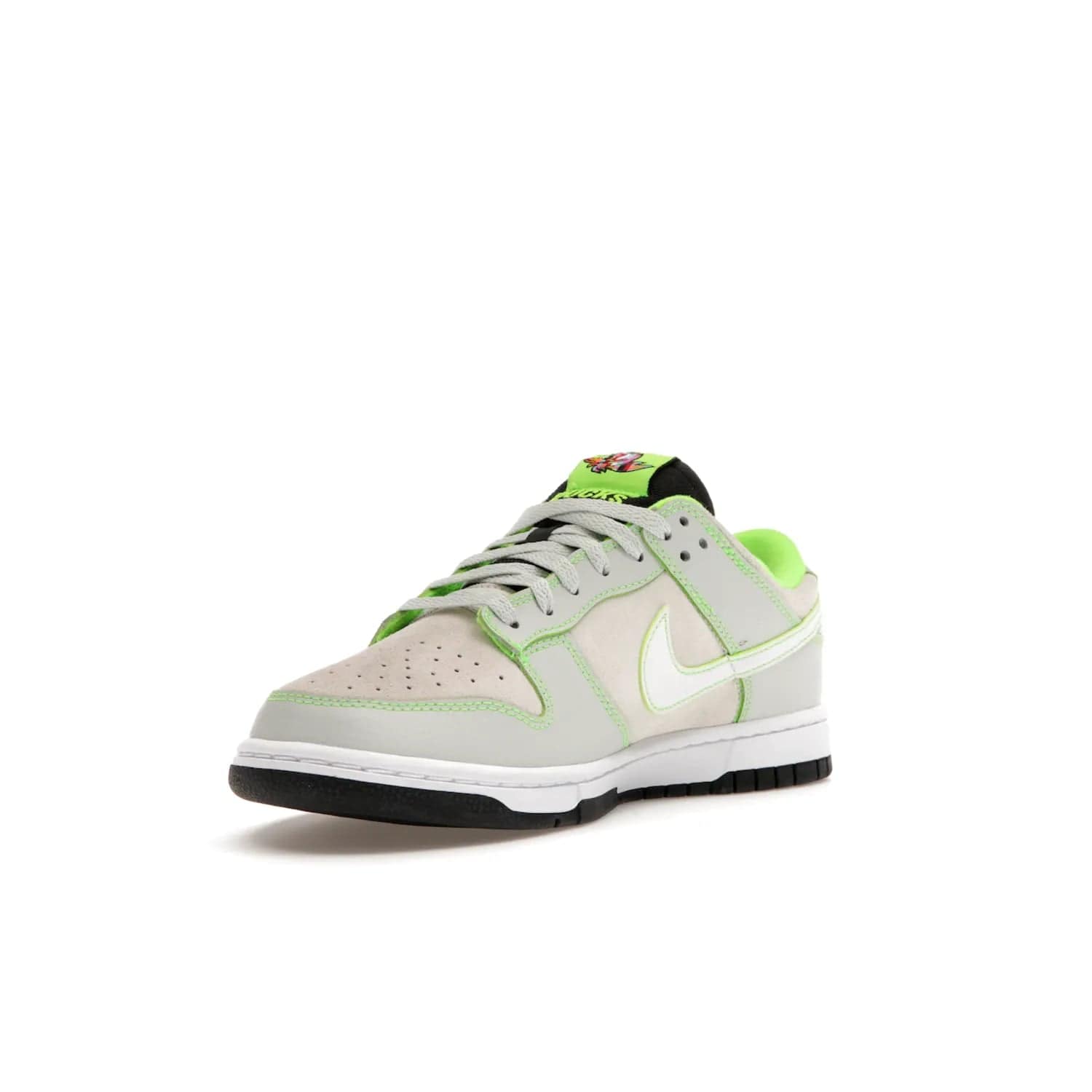 Nike Dunk Low University of Oregon PE (2023) - Image 14 - Only at www.BallersClubKickz.com - Sleek Light Silver and White upper, complemented by Black and Electric Green accents. Nike Dunk Low University of Oregon PE, set to be released April 2023. Must-have for any serious fan.