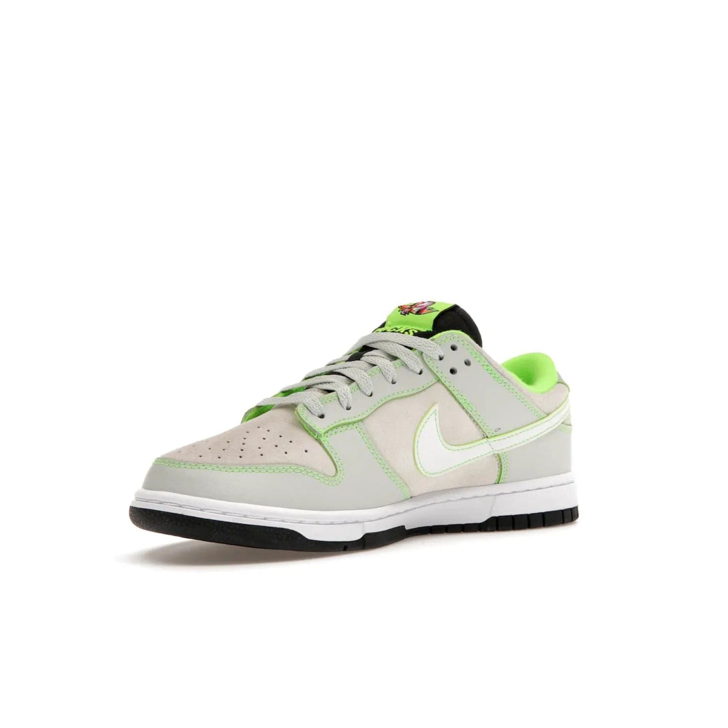 Nike Dunk Low University of Oregon PE (2023) - Image 15 - Only at www.BallersClubKickz.com - Sleek Light Silver and White upper, complemented by Black and Electric Green accents. Nike Dunk Low University of Oregon PE, set to be released April 2023. Must-have for any serious fan.