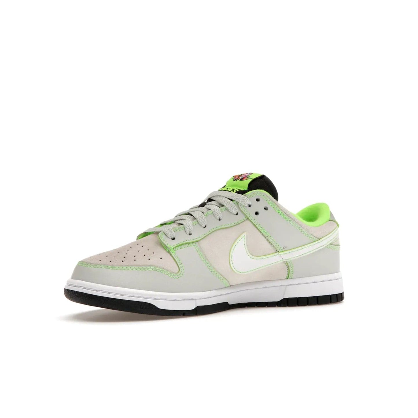 Nike Dunk Low University of Oregon PE (2023) - Image 16 - Only at www.BallersClubKickz.com - Sleek Light Silver and White upper, complemented by Black and Electric Green accents. Nike Dunk Low University of Oregon PE, set to be released April 2023. Must-have for any serious fan.