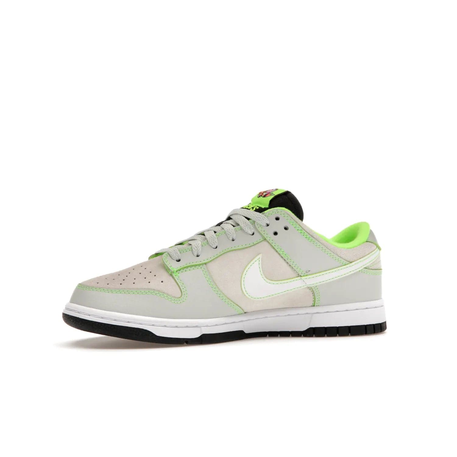 Nike Dunk Low University of Oregon PE (2023) - Image 17 - Only at www.BallersClubKickz.com - Sleek Light Silver and White upper, complemented by Black and Electric Green accents. Nike Dunk Low University of Oregon PE, set to be released April 2023. Must-have for any serious fan.
