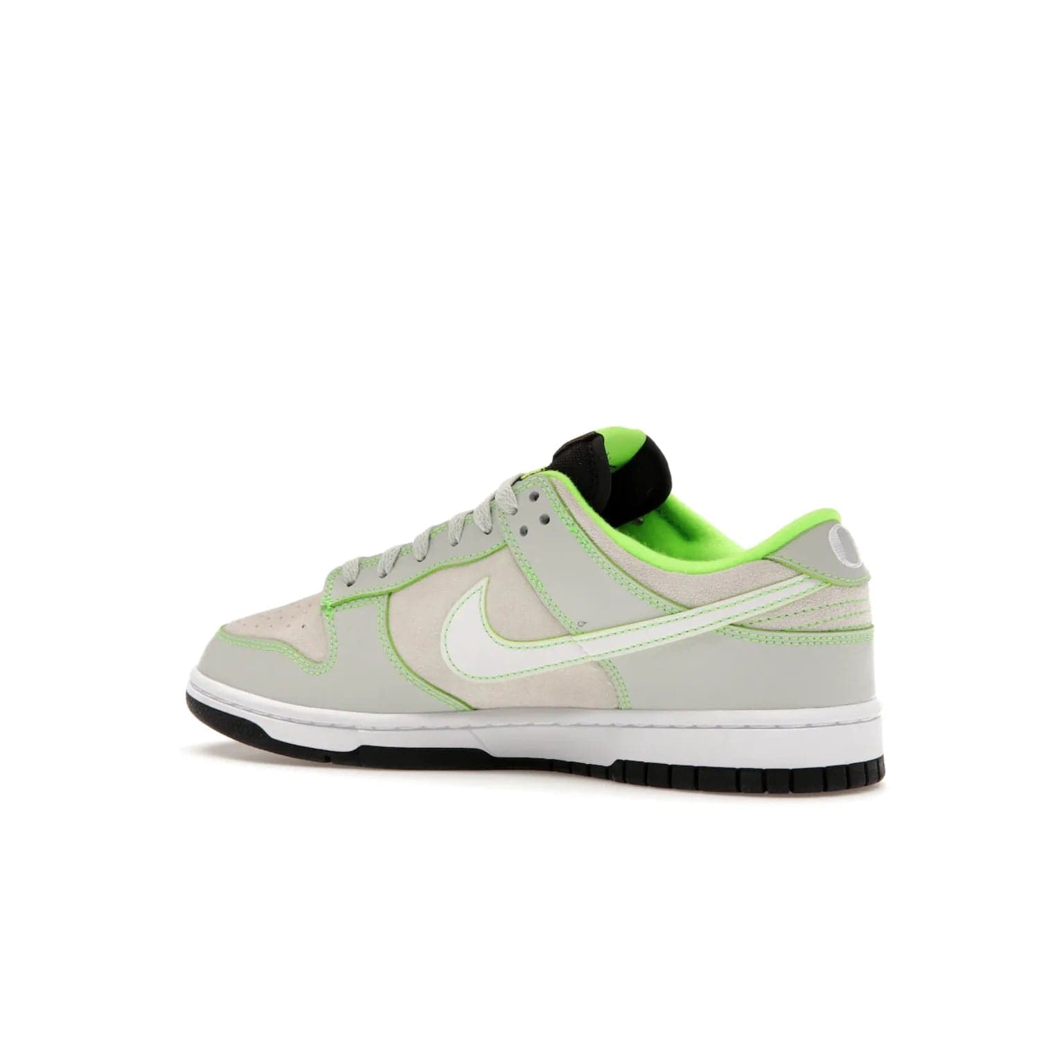 Nike Dunk Low University of Oregon PE (2023) - Image 22 - Only at www.BallersClubKickz.com - Sleek Light Silver and White upper, complemented by Black and Electric Green accents. Nike Dunk Low University of Oregon PE, set to be released April 2023. Must-have for any serious fan.
