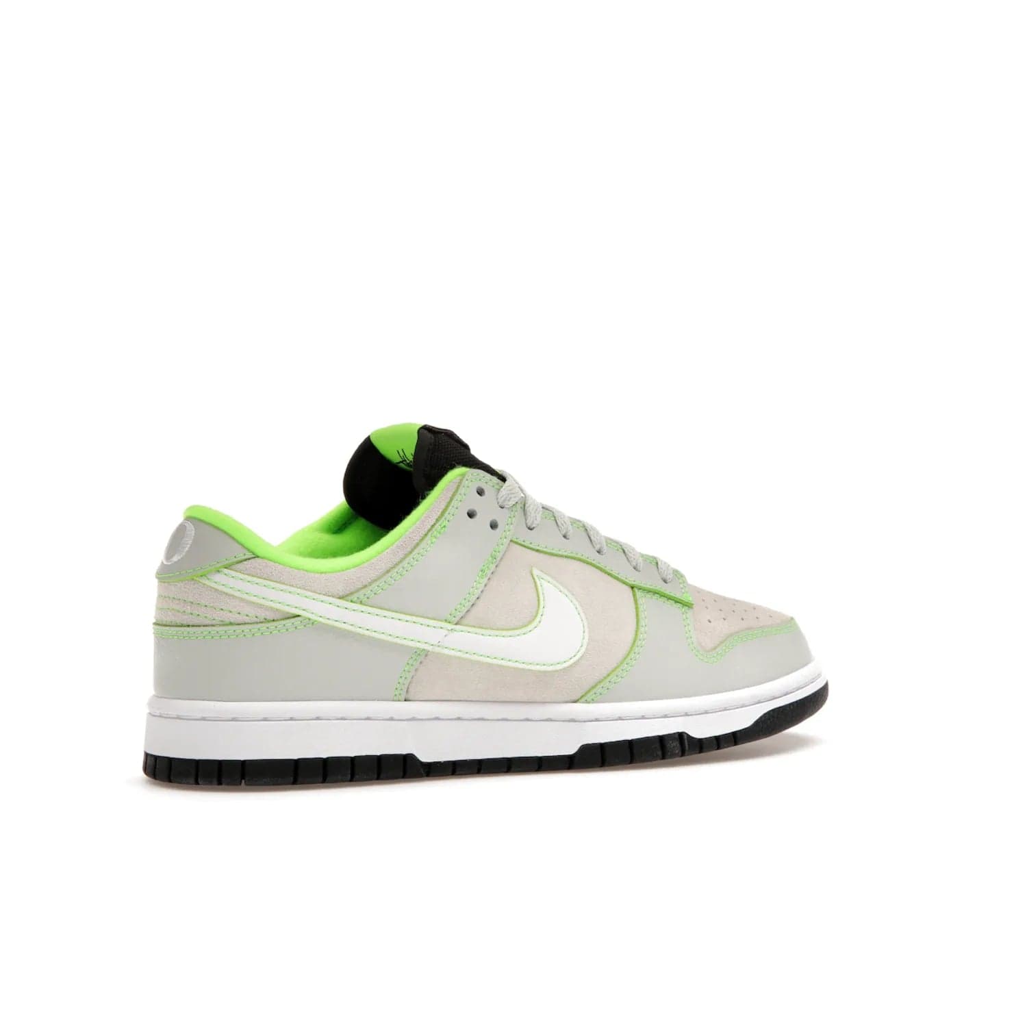Nike Dunk Low University of Oregon PE (2023) - Image 34 - Only at www.BallersClubKickz.com - Sleek Light Silver and White upper, complemented by Black and Electric Green accents. Nike Dunk Low University of Oregon PE, set to be released April 2023. Must-have for any serious fan.