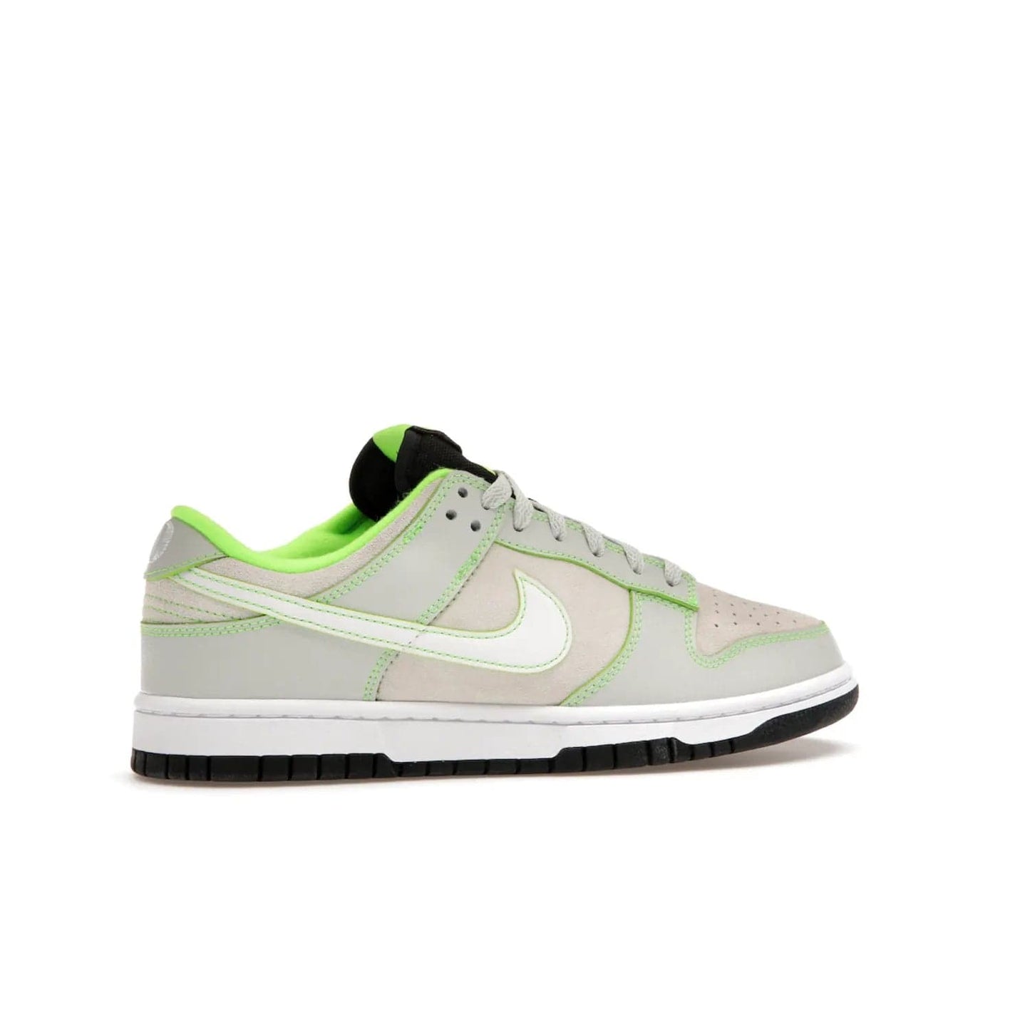 Nike Dunk Low University of Oregon PE (2023) - Image 35 - Only at www.BallersClubKickz.com - Sleek Light Silver and White upper, complemented by Black and Electric Green accents. Nike Dunk Low University of Oregon PE, set to be released April 2023. Must-have for any serious fan.