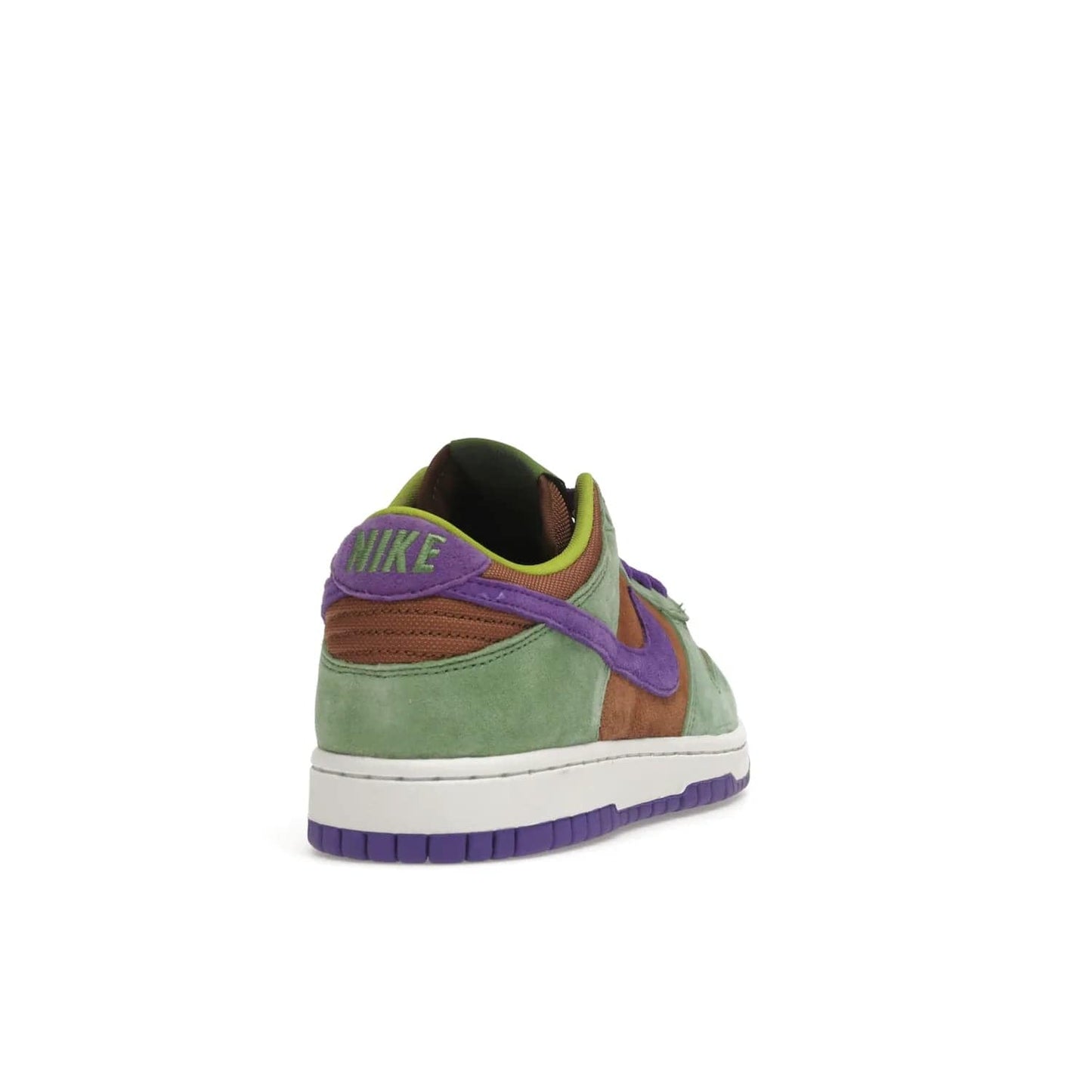 Nike Dunk Low Veneer (2020) - Image 30 - Only at www.BallersClubKickz.com - A classic Nike Dunk Low returns with its OG features. The Veneer/Autumn Green-Deep Purple colorway, mesh tongue, white and purple sole and embroidered heel lettering make this 2020 Sneaker a must-have. Add it to your collection!