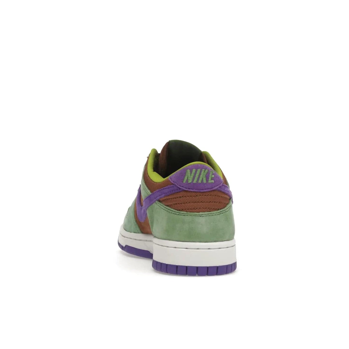 Nike Dunk Low Veneer (2020) - Image 27 - Only at www.BallersClubKickz.com - A classic Nike Dunk Low returns with its OG features. The Veneer/Autumn Green-Deep Purple colorway, mesh tongue, white and purple sole and embroidered heel lettering make this 2020 Sneaker a must-have. Add it to your collection!