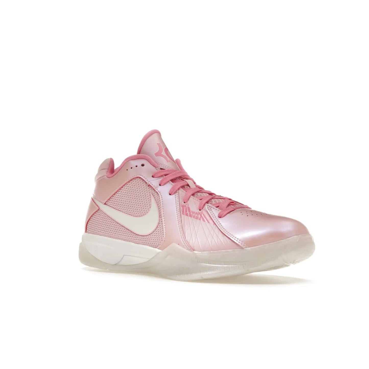 Nike KD 3 Aunt Pearl - Image 5 - Only at www.BallersClubKickz.com - Introducing the Nike KD 3 Aunt Pearl. Featuring a bold Medium Soft Pink, White, & Lotus Pink colorway. Get ready to stand out this October 15th.