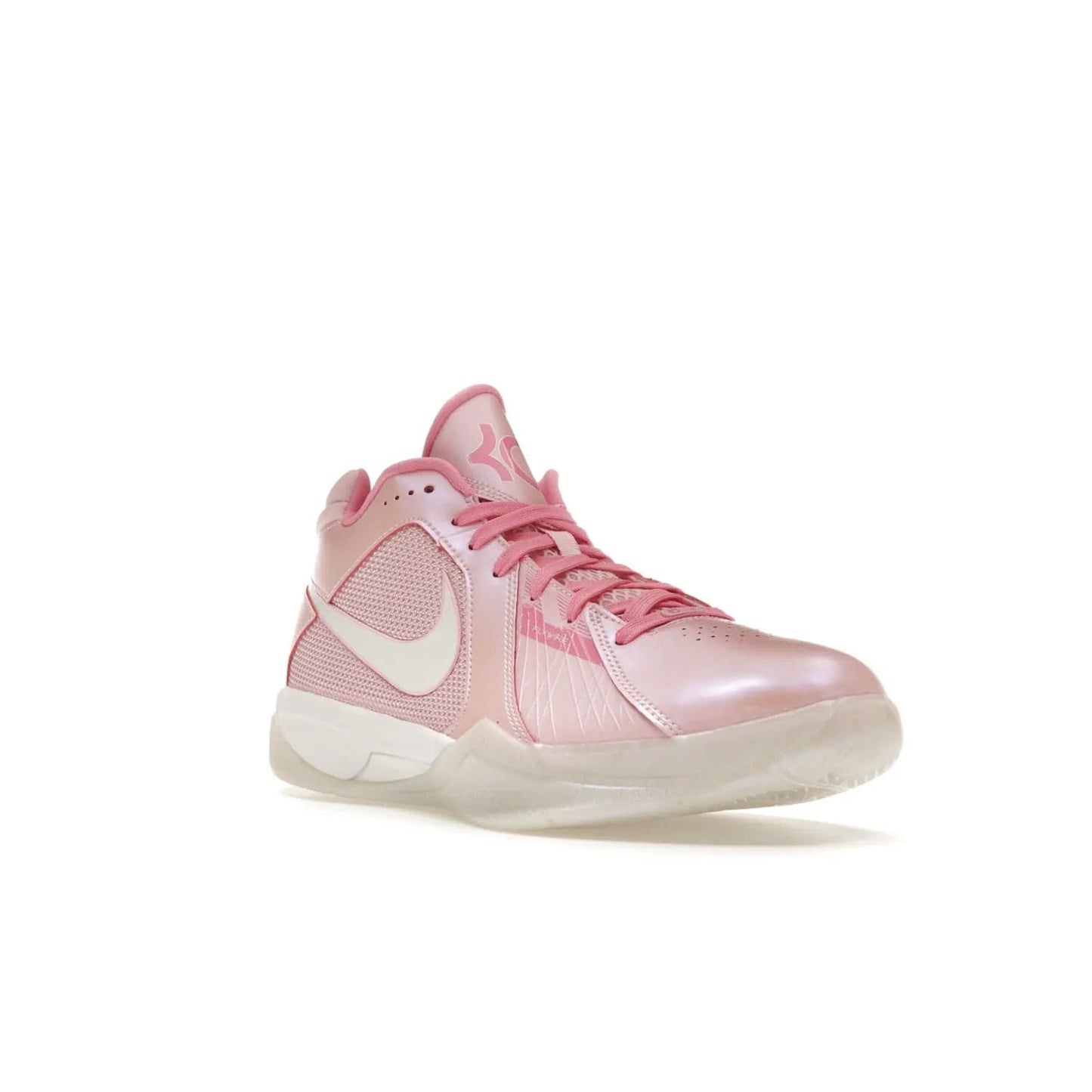 Nike KD 3 Aunt Pearl - Image 6 - Only at www.BallersClubKickz.com - Introducing the Nike KD 3 Aunt Pearl. Featuring a bold Medium Soft Pink, White, & Lotus Pink colorway. Get ready to stand out this October 15th.