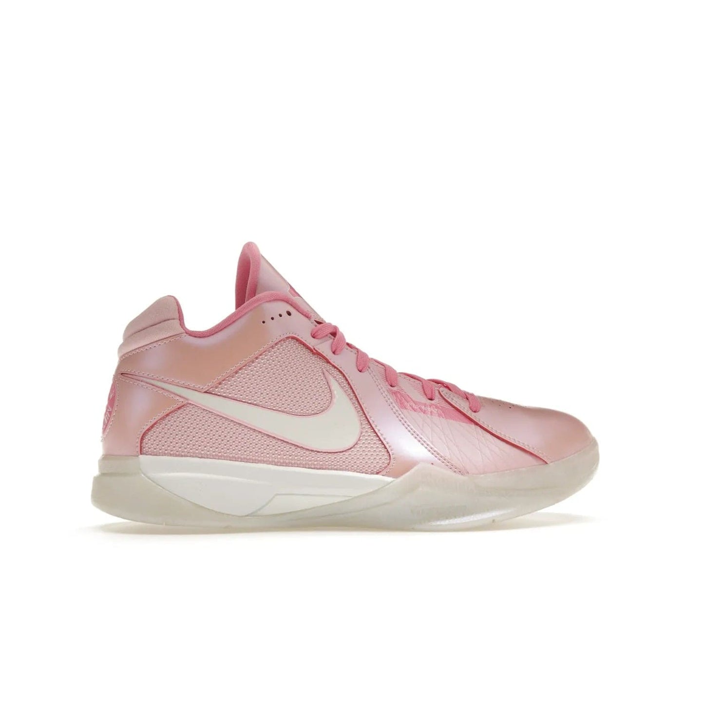 Nike KD 3 Aunt Pearl - Image 36 - Only at www.BallersClubKickz.com - Introducing the Nike KD 3 Aunt Pearl. Featuring a bold Medium Soft Pink, White, & Lotus Pink colorway. Get ready to stand out this October 15th.