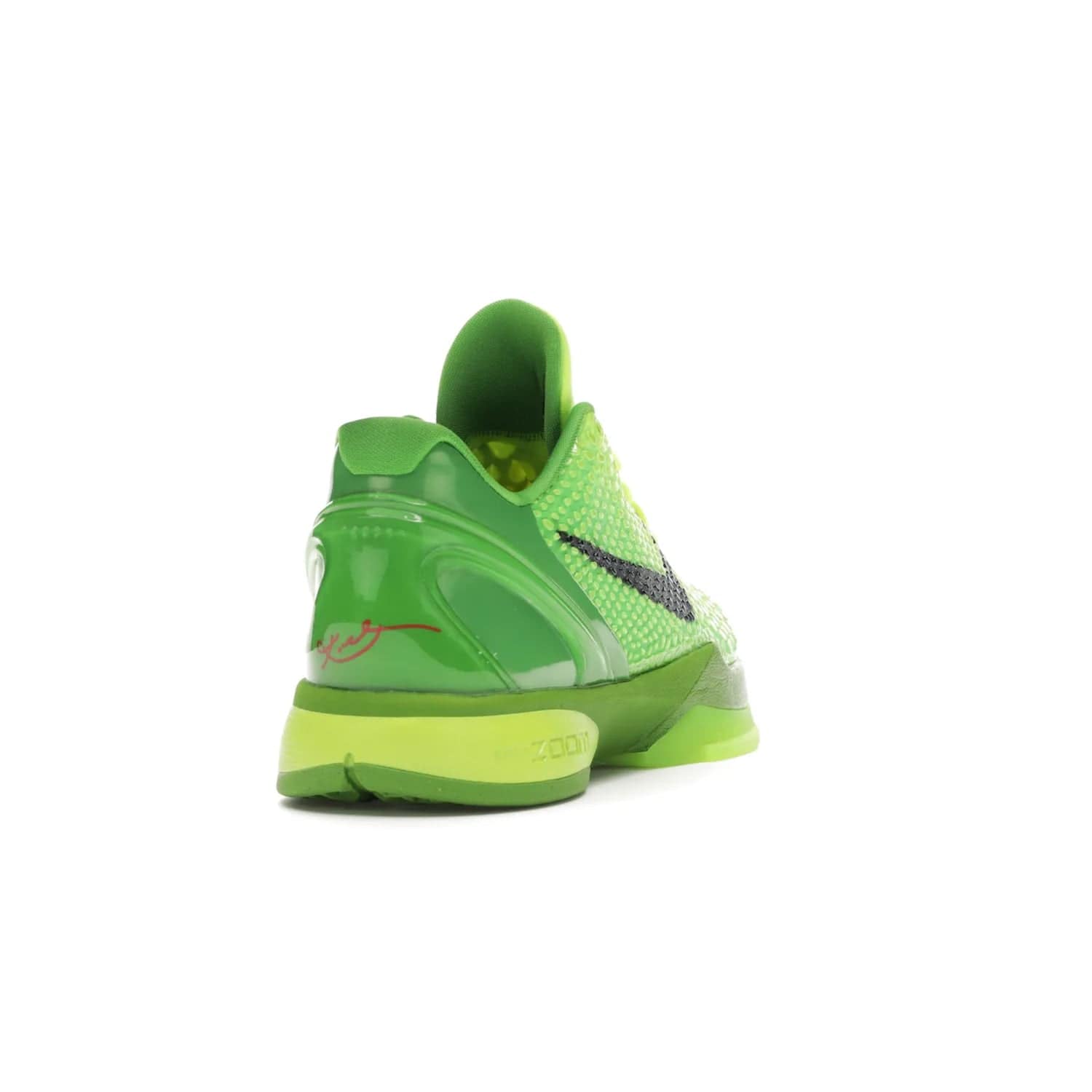 Nike Kobe 6 Protro Grinch (2020) - Image 30 - Only at www.BallersClubKickz.com - #
The Nike Kobe 6 Protro Grinch updates the iconic 2011 design with modern tech like a Zoom Air cushioning system, scaled-down traction, and updated silhouette. Experience the textured Green Apple and Volt upper plus bright red and green accents for $180.