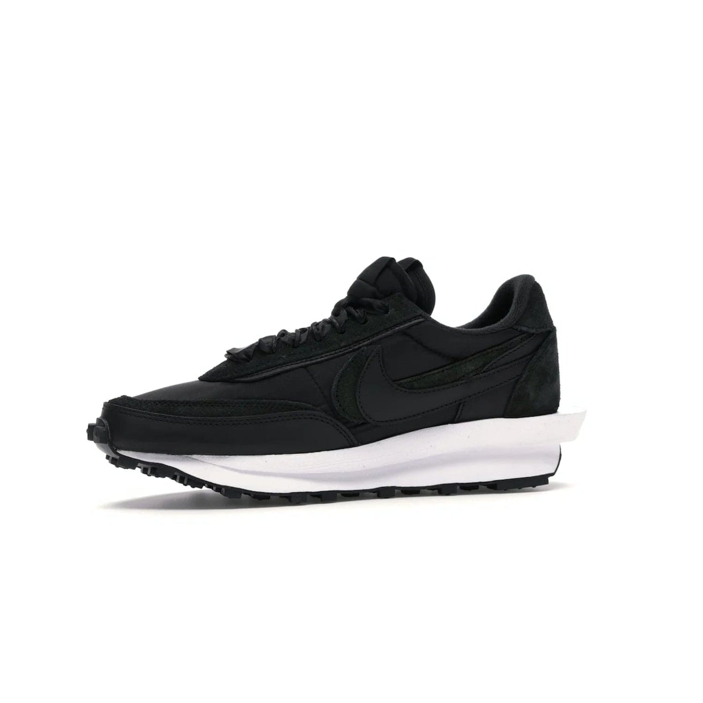 Nike LD Waffle sacai Black Nylon - Image 17 - Only at www.BallersClubKickz.com - Upgrade your streetstyle with the Nike LD Waffle Sacai Black Nylon. Get the iconic look of a doubled sole, tongue, and swoosh with no extra laces needed, inspired by modern fashion for spring. Step up your fashion with this luxurious combination of black nylon and suede. Shop the Nike LD Waffle Sacai Black Nylon sneaker today.