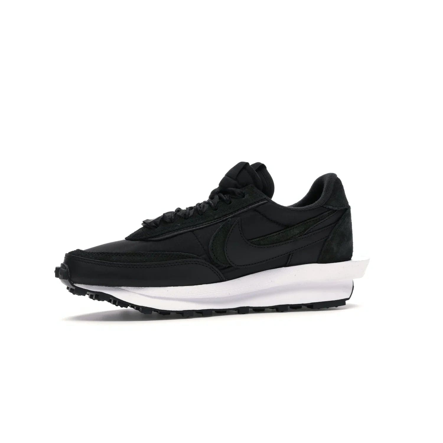 Nike LD Waffle sacai Black Nylon - Image 17 - Only at www.BallersClubKickz.com - Upgrade your streetstyle with the Nike LD Waffle Sacai Black Nylon. Get the iconic look of a doubled sole, tongue, and swoosh with no extra laces needed, inspired by modern fashion for spring. Step up your fashion with this luxurious combination of black nylon and suede. Shop the Nike LD Waffle Sacai Black Nylon sneaker today.