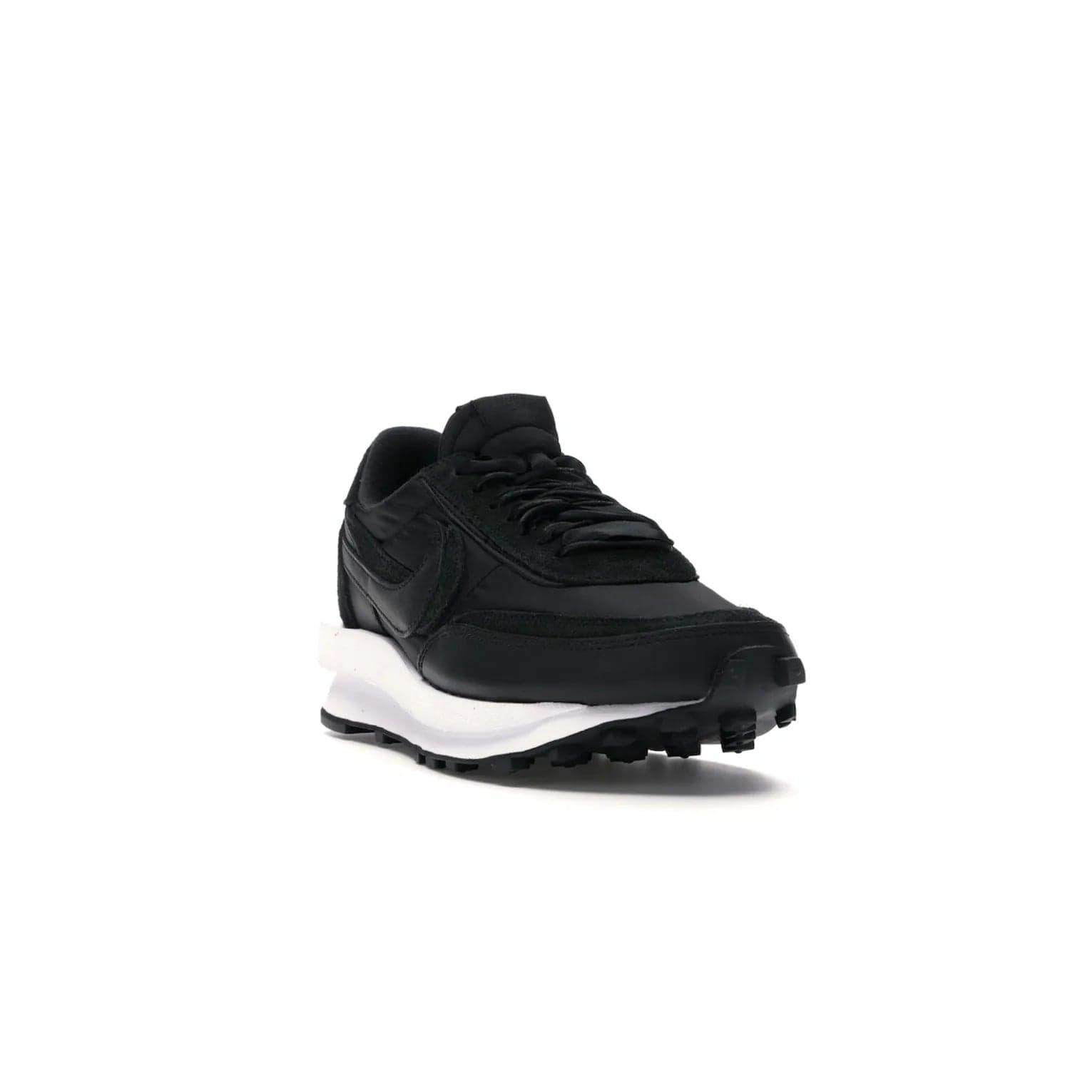 Nike LD Waffle sacai Black Nylon - Image 7 - Only at www.BallersClubKickz.com - Upgrade your streetstyle with the Nike LD Waffle Sacai Black Nylon. Get the iconic look of a doubled sole, tongue, and swoosh with no extra laces needed, inspired by modern fashion for spring. Step up your fashion with this luxurious combination of black nylon and suede. Shop the Nike LD Waffle Sacai Black Nylon sneaker today.