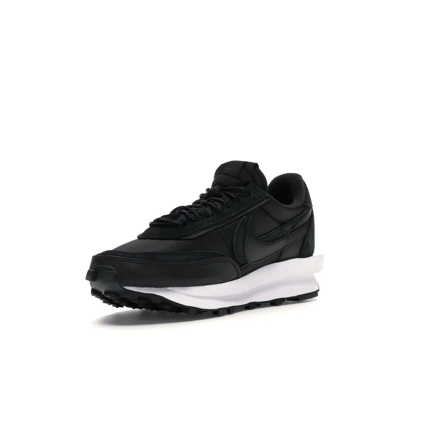 Nike LD Waffle sacai Black Nylon - Image 14 - Only at www.BallersClubKickz.com - Upgrade your streetstyle with the Nike LD Waffle Sacai Black Nylon. Get the iconic look of a doubled sole, tongue, and swoosh with no extra laces needed, inspired by modern fashion for spring. Step up your fashion with this luxurious combination of black nylon and suede. Shop the Nike LD Waffle Sacai Black Nylon sneaker today.