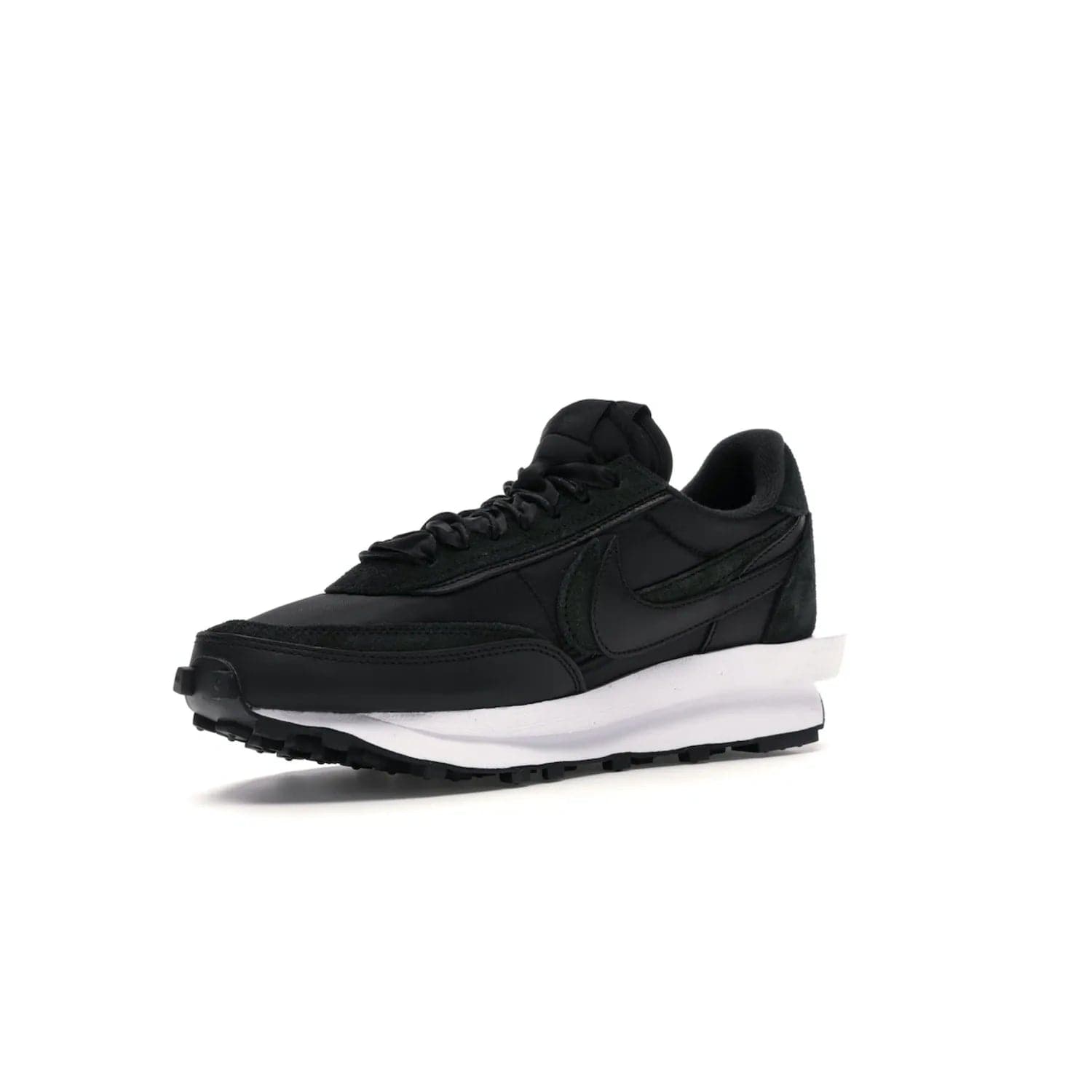 Nike LD Waffle sacai Black Nylon - Image 15 - Only at www.BallersClubKickz.com - Upgrade your streetstyle with the Nike LD Waffle Sacai Black Nylon. Get the iconic look of a doubled sole, tongue, and swoosh with no extra laces needed, inspired by modern fashion for spring. Step up your fashion with this luxurious combination of black nylon and suede. Shop the Nike LD Waffle Sacai Black Nylon sneaker today.