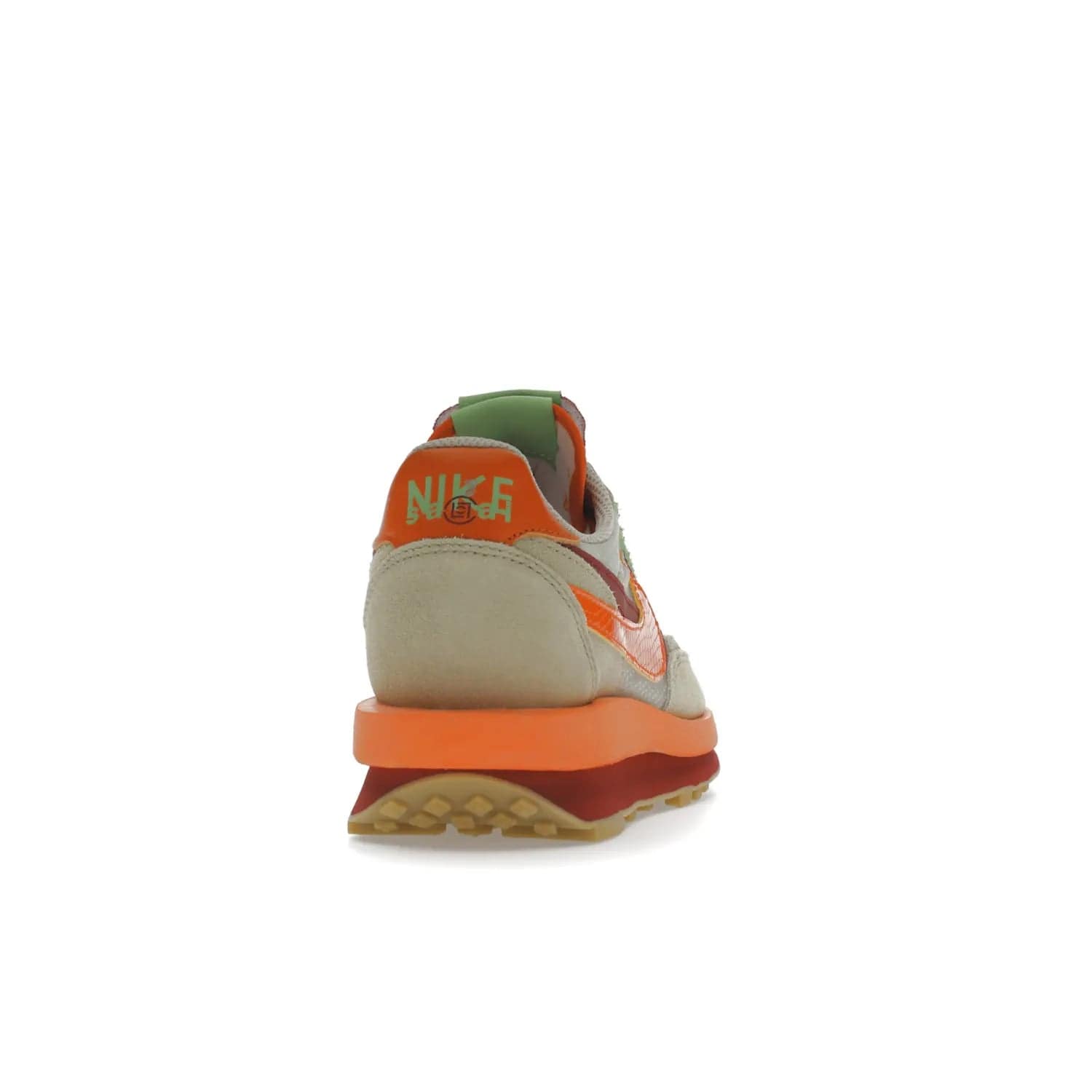 Nike LD Waffle sacai CLOT Kiss of Death Net Orange Blaze - Image 29 - Only at www.BallersClubKickz.com - A bold and stylish Nike LD Waffle sacai CLOT Kiss of Death Net Orange Blaze sneaker featuring a unique off-white, Deep Red & Orange Blaze Swooshes, two-toned stacked sole and doubled tongue. Available in September 2021. Make a statement.
