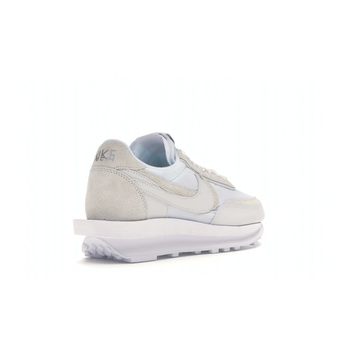 Nike LD Waffle sacai White Nylon - Image 32 - Only at www.BallersClubKickz.com - A classic, timeless design with a white nylon upper and subtle grey suede overlays. This recent Nike LD Waffle Sacai White Nylon design requires only one pair of laces to complete the perfect look for smart and casual styles.