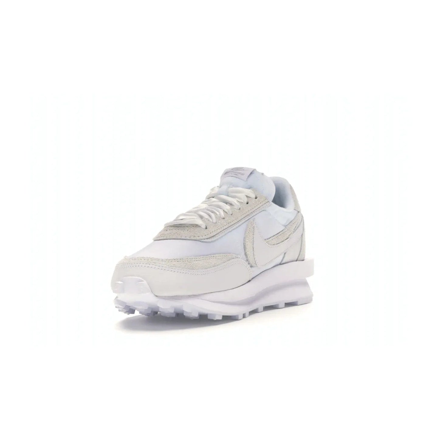 Nike LD Waffle sacai White Nylon - Image 13 - Only at www.BallersClubKickz.com - A classic, timeless design with a white nylon upper and subtle grey suede overlays. This recent Nike LD Waffle Sacai White Nylon design requires only one pair of laces to complete the perfect look for smart and casual styles.