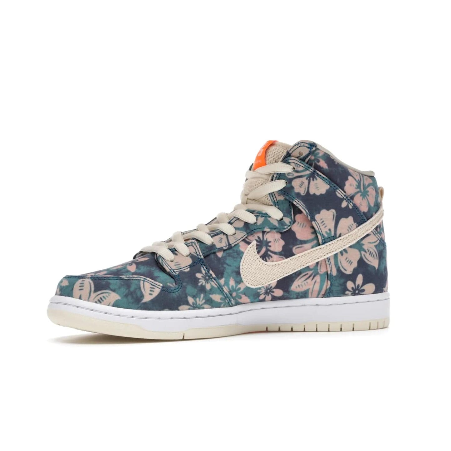 Nike SB Dunk High Hawaii - Image 17 - Only at www.BallersClubKickz.com - Introducing the Nike SB Dunk High Hawaii, a colorway celebrating an island paradise. This hybrid silhouette brings together tropical vibes with a sun-soaked look. Blue, green, pink and orange on a sail and white outsole. Get your island vibes with the Nike SB Dunk High Hawaii.