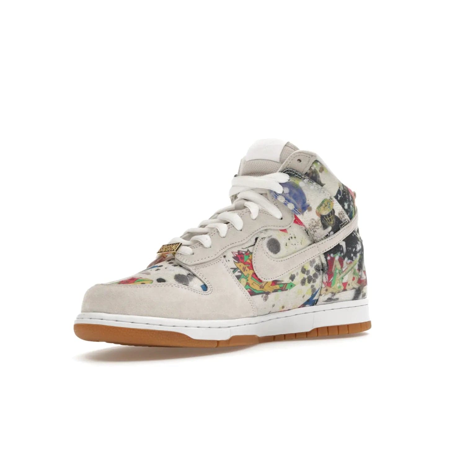 Nike SB Dunk High Supreme Rammellzee - Image 15 - Only at www.BallersClubKickz.com - Introducing Nike SB Dunk High Supreme Rammellzee: a bold sneaker that combines Supreme's audacious style with Rammellzee's vibrant artwork and an abstract colour palette. Launching August 31, 2023.