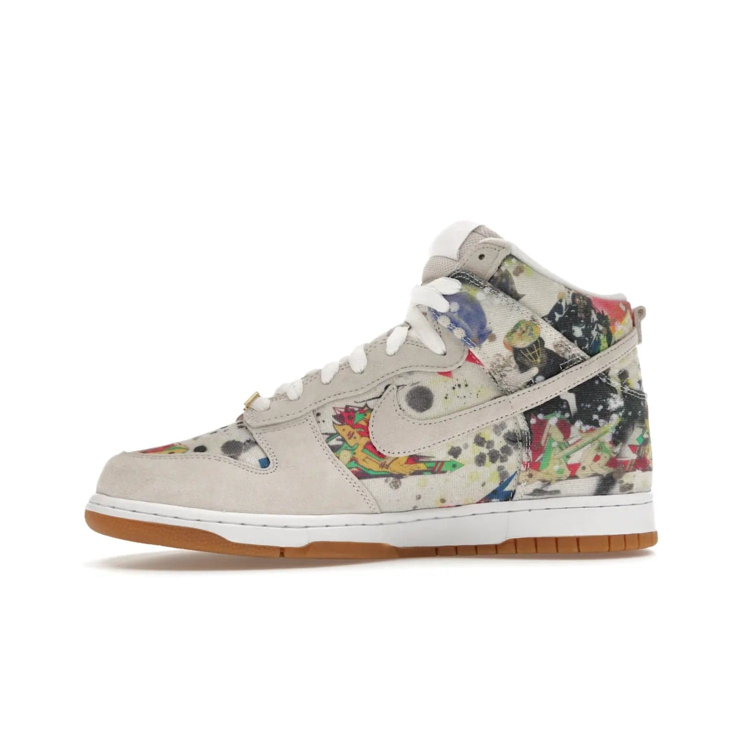Nike SB Dunk High Supreme Rammellzee - Image 18 - Only at www.BallersClubKickz.com - Introducing Nike SB Dunk High Supreme Rammellzee: a bold sneaker that combines Supreme's audacious style with Rammellzee's vibrant artwork and an abstract colour palette. Launching August 31, 2023.