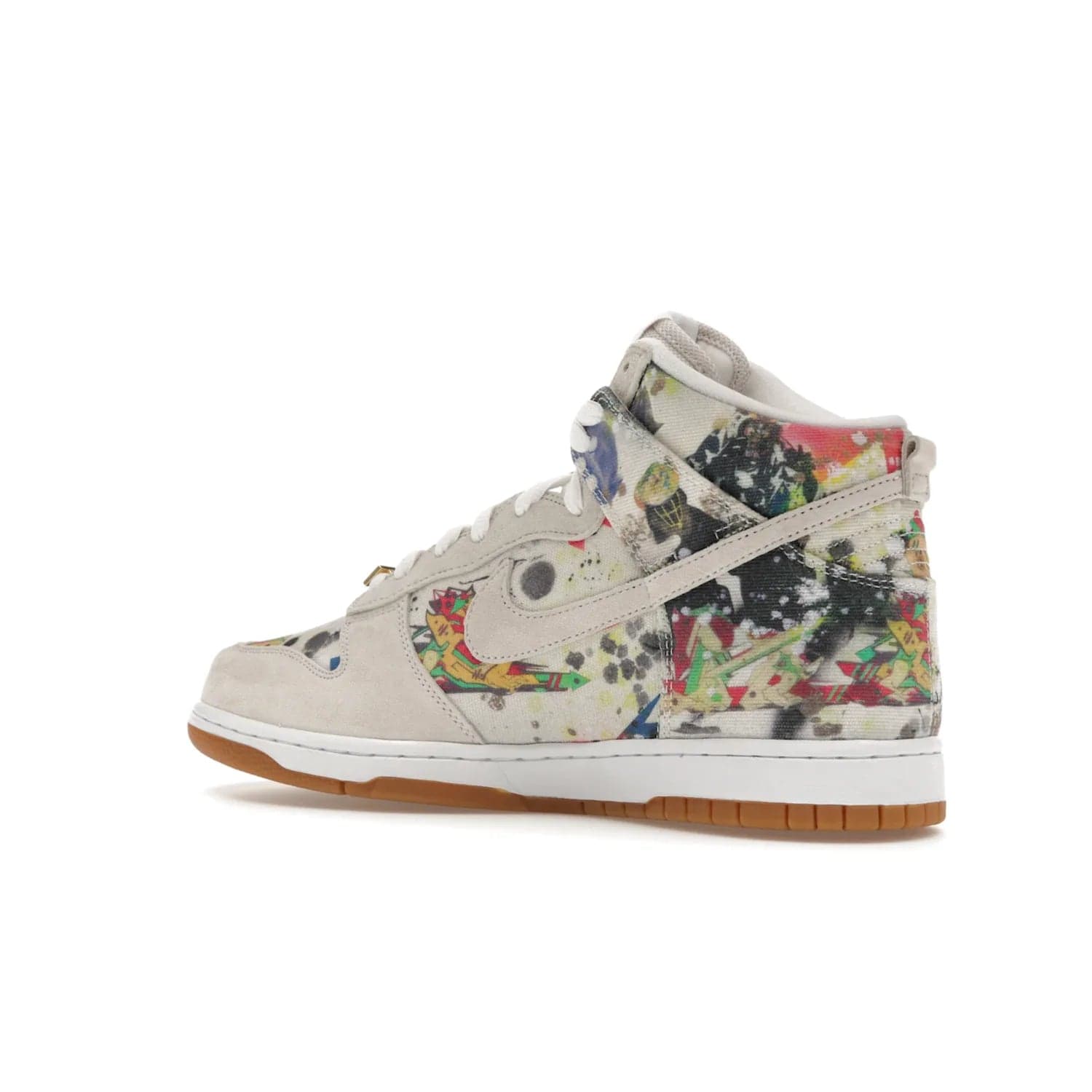 Nike SB Dunk High Supreme Rammellzee - Image 22 - Only at www.BallersClubKickz.com - Introducing Nike SB Dunk High Supreme Rammellzee: a bold sneaker that combines Supreme's audacious style with Rammellzee's vibrant artwork and an abstract colour palette. Launching August 31, 2023.