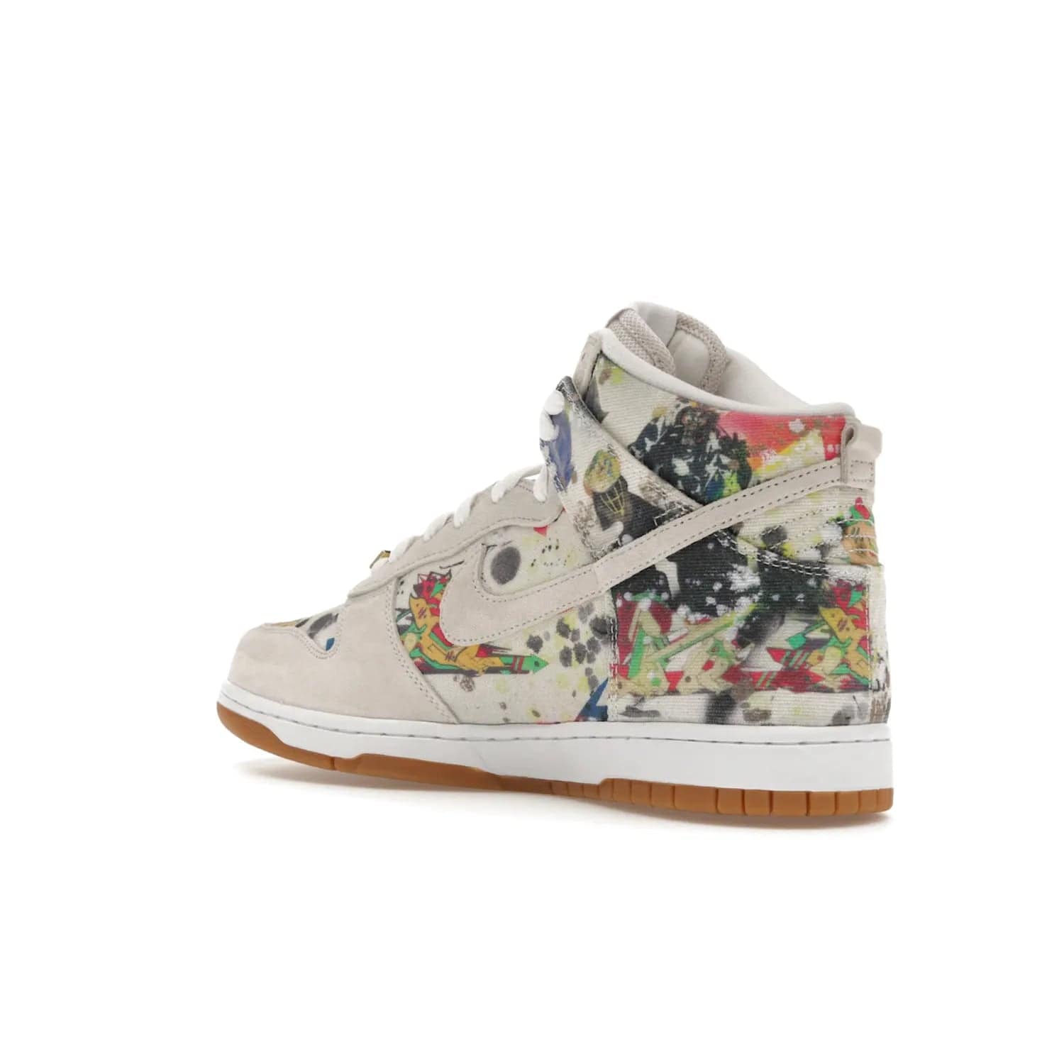 Nike SB Dunk High Supreme Rammellzee - Image 23 - Only at www.BallersClubKickz.com - Introducing Nike SB Dunk High Supreme Rammellzee: a bold sneaker that combines Supreme's audacious style with Rammellzee's vibrant artwork and an abstract colour palette. Launching August 31, 2023.