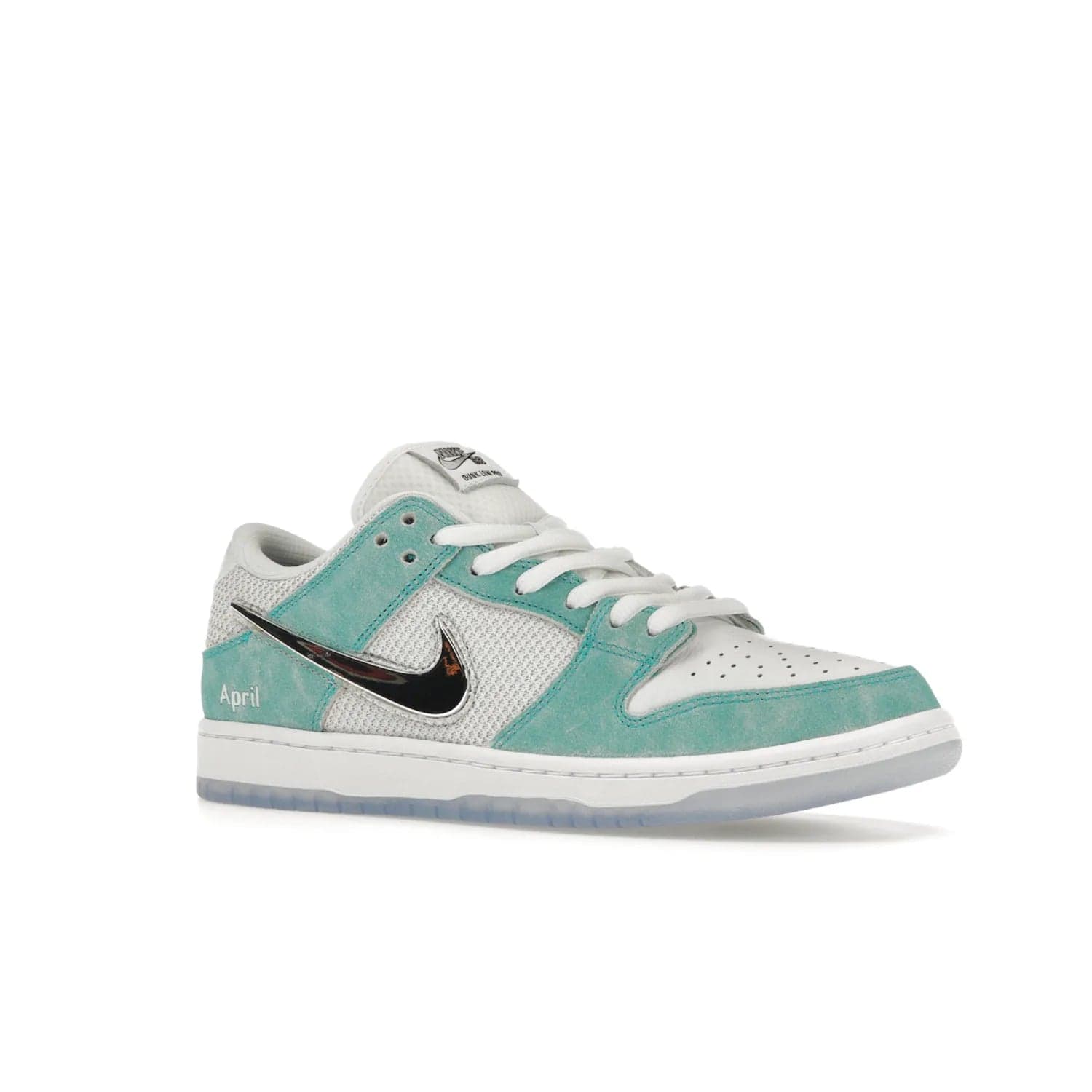 Nike SB Dunk Low April Skateboards - Image 4 - Only at www.BallersClubKickz.com - Grab Nike SB Dunk Low April Skateboards for street-ready performance. Pop of color to stand out on the playgrounds. Durable design with iconic silhouette. Price: $120. Nov 27, 2023 release. Must-have for those who live to ride.