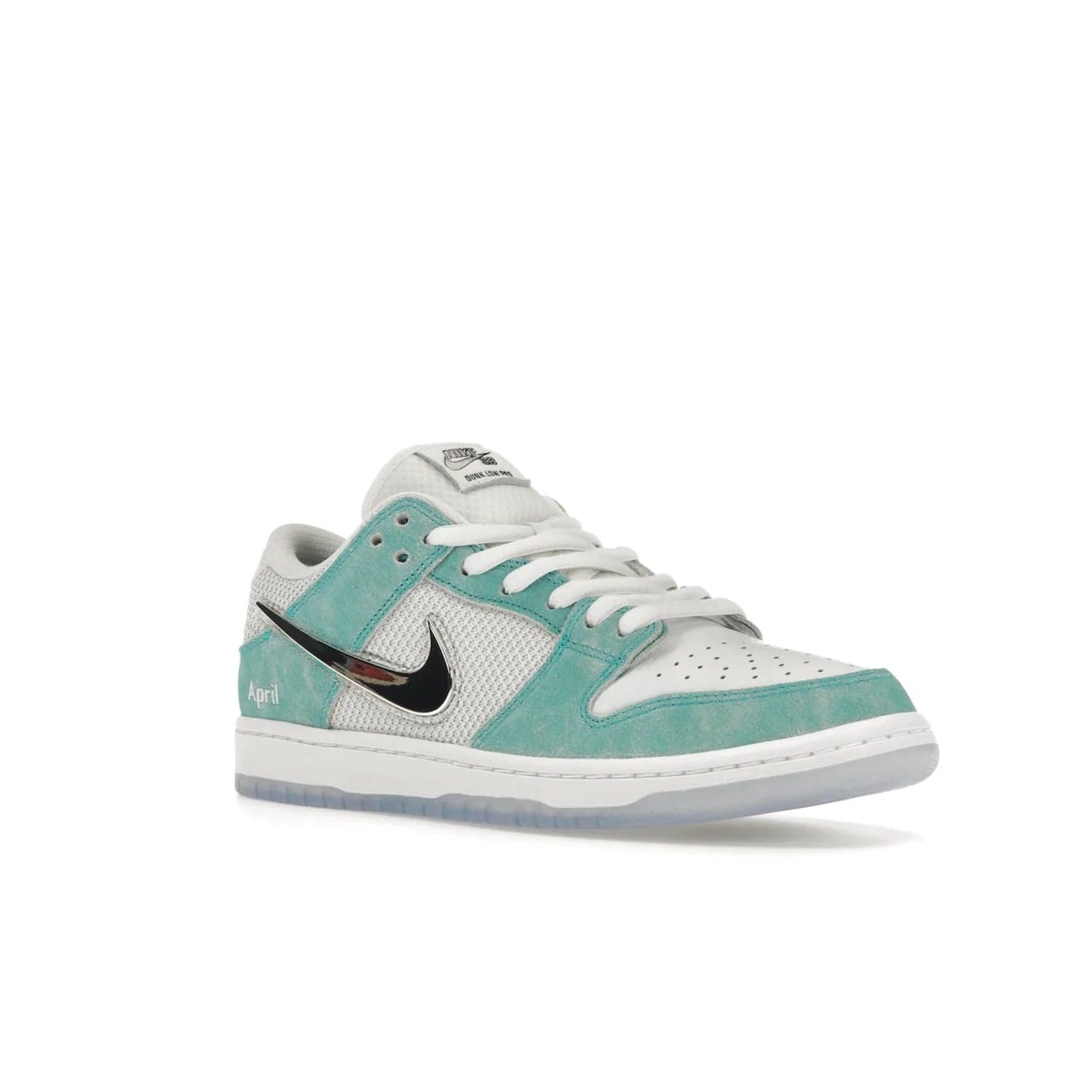 Nike SB Dunk Low April Skateboards - Image 5 - Only at www.BallersClubKickz.com - Grab Nike SB Dunk Low April Skateboards for street-ready performance. Pop of color to stand out on the playgrounds. Durable design with iconic silhouette. Price: $120. Nov 27, 2023 release. Must-have for those who live to ride.