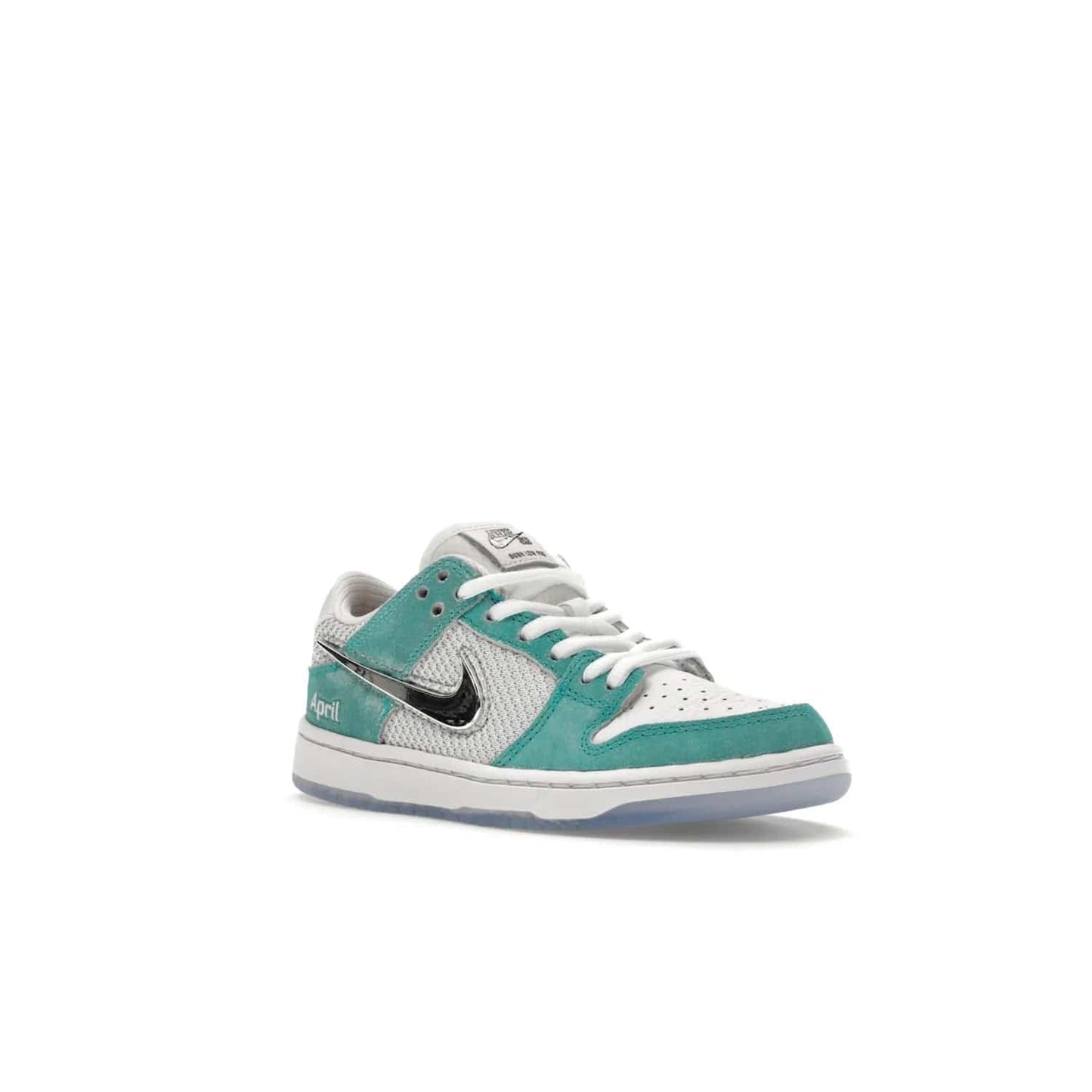 Nike SB Dunk Low April Skateboards (PS) - Image 5 - Only at www.BallersClubKickz.com - Introducing the Nike SB Dunk Low April Skateboards (PS)! Turbo Green upper and midsole with Metallic Silver accents for a stylish look. Don't miss your chance to grab a pair on its release date of November 27th, 2023.
