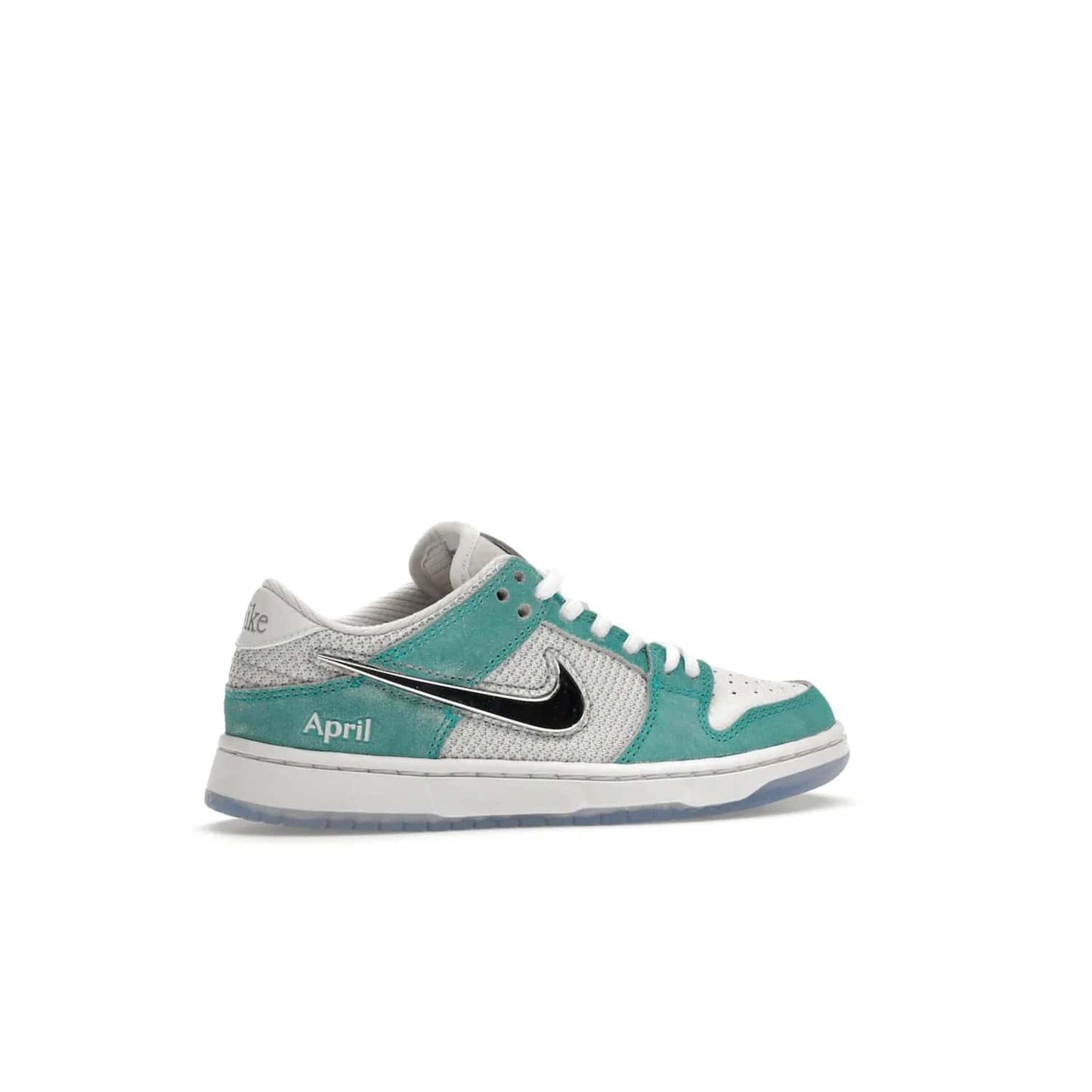 Nike SB Dunk Low April Skateboards (PS) - Image 35 - Only at www.BallersClubKickz.com - Introducing the Nike SB Dunk Low April Skateboards (PS)! Turbo Green upper and midsole with Metallic Silver accents for a stylish look. Don't miss your chance to grab a pair on its release date of November 27th, 2023.
