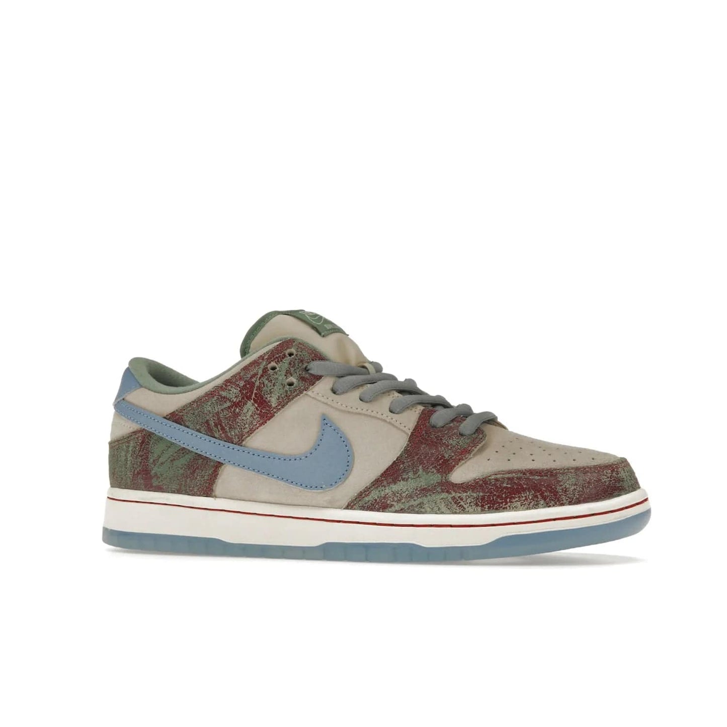 Nike SB Dunk Low Crenshaw Skate Club - Image 3 - Only at www.BallersClubKickz.com - Introducing the Nike SB Dunk Low Crenshaw Skate Club! Classic skate shoes with Sail and Light Blue upper, Cedar accents, padded collars and superior grip for comfortable, stable performance and style. Ideal for any skate session.