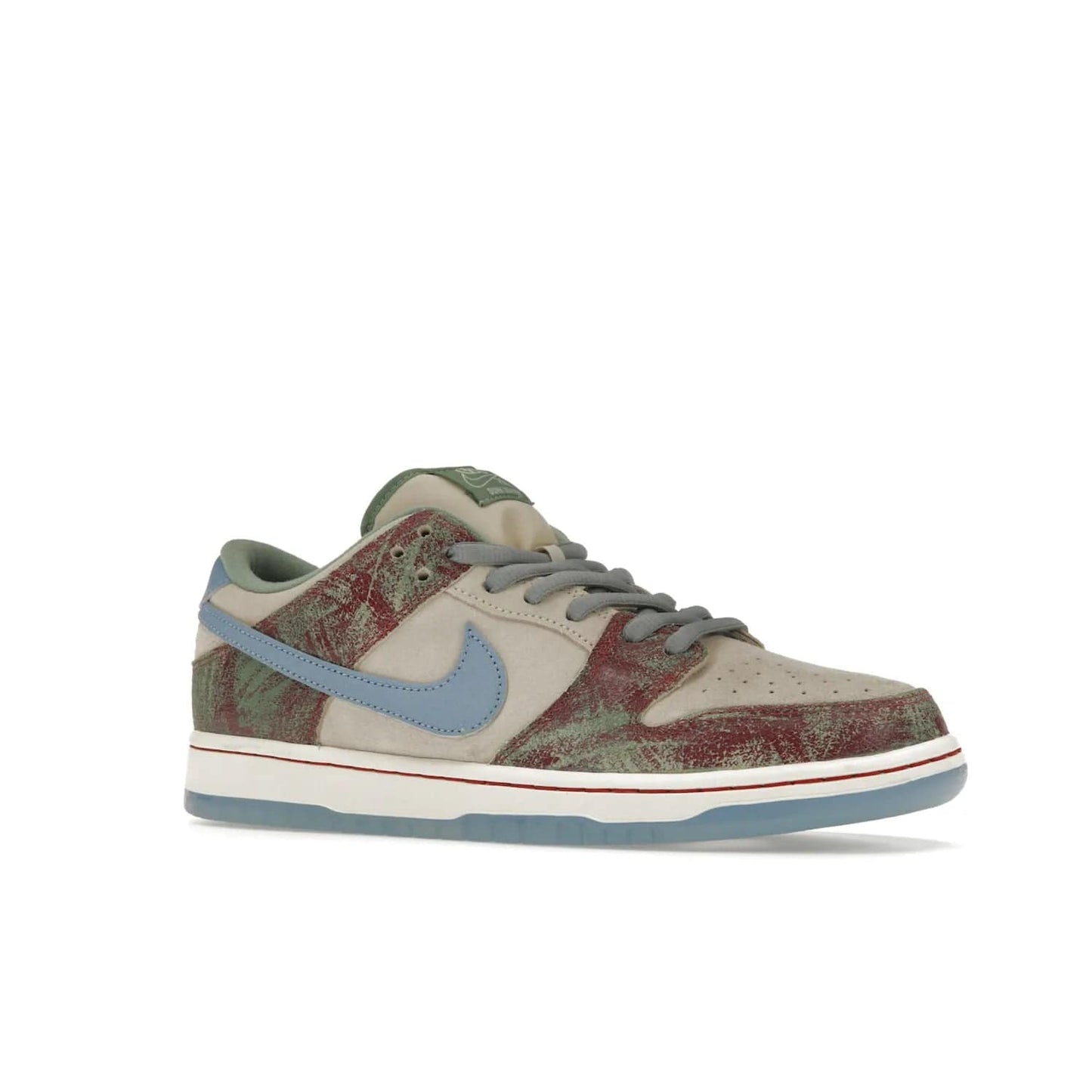 Nike SB Dunk Low Crenshaw Skate Club - Image 4 - Only at www.BallersClubKickz.com - Introducing the Nike SB Dunk Low Crenshaw Skate Club! Classic skate shoes with Sail and Light Blue upper, Cedar accents, padded collars and superior grip for comfortable, stable performance and style. Ideal for any skate session.