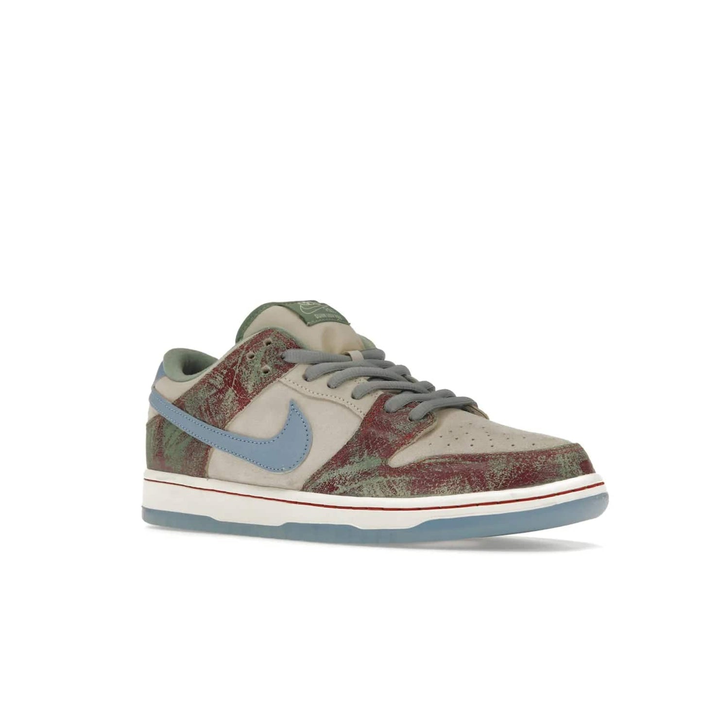 Nike SB Dunk Low Crenshaw Skate Club - Image 5 - Only at www.BallersClubKickz.com - Introducing the Nike SB Dunk Low Crenshaw Skate Club! Classic skate shoes with Sail and Light Blue upper, Cedar accents, padded collars and superior grip for comfortable, stable performance and style. Ideal for any skate session.